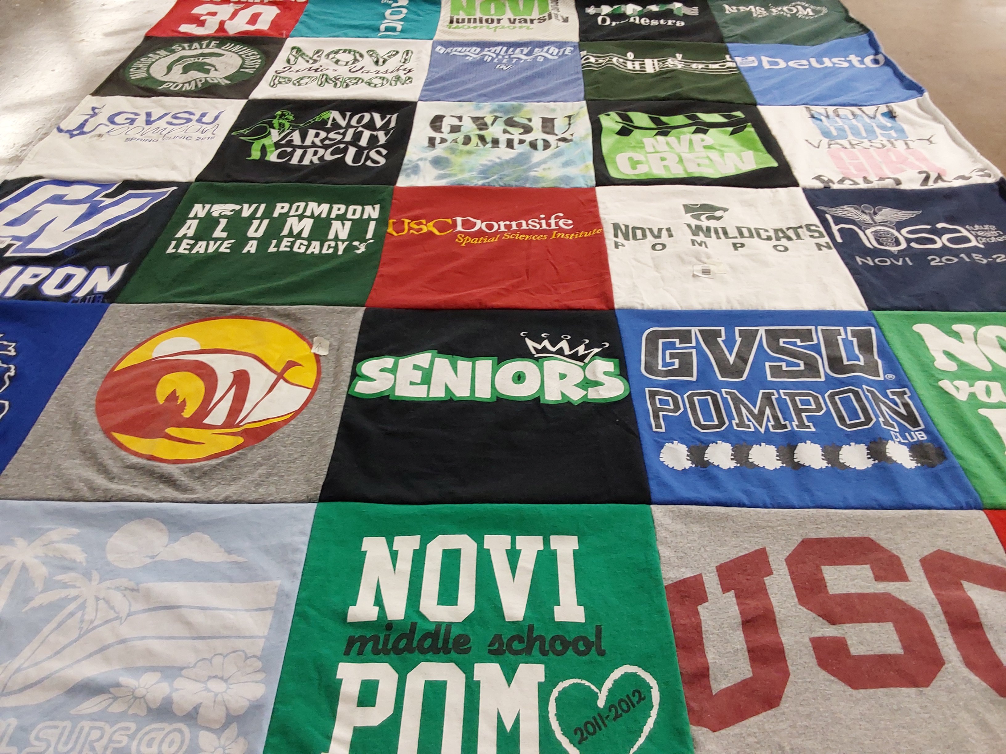 T-shirt quilt featuring novi wildcats, novi varsity crew by Alicia from MI