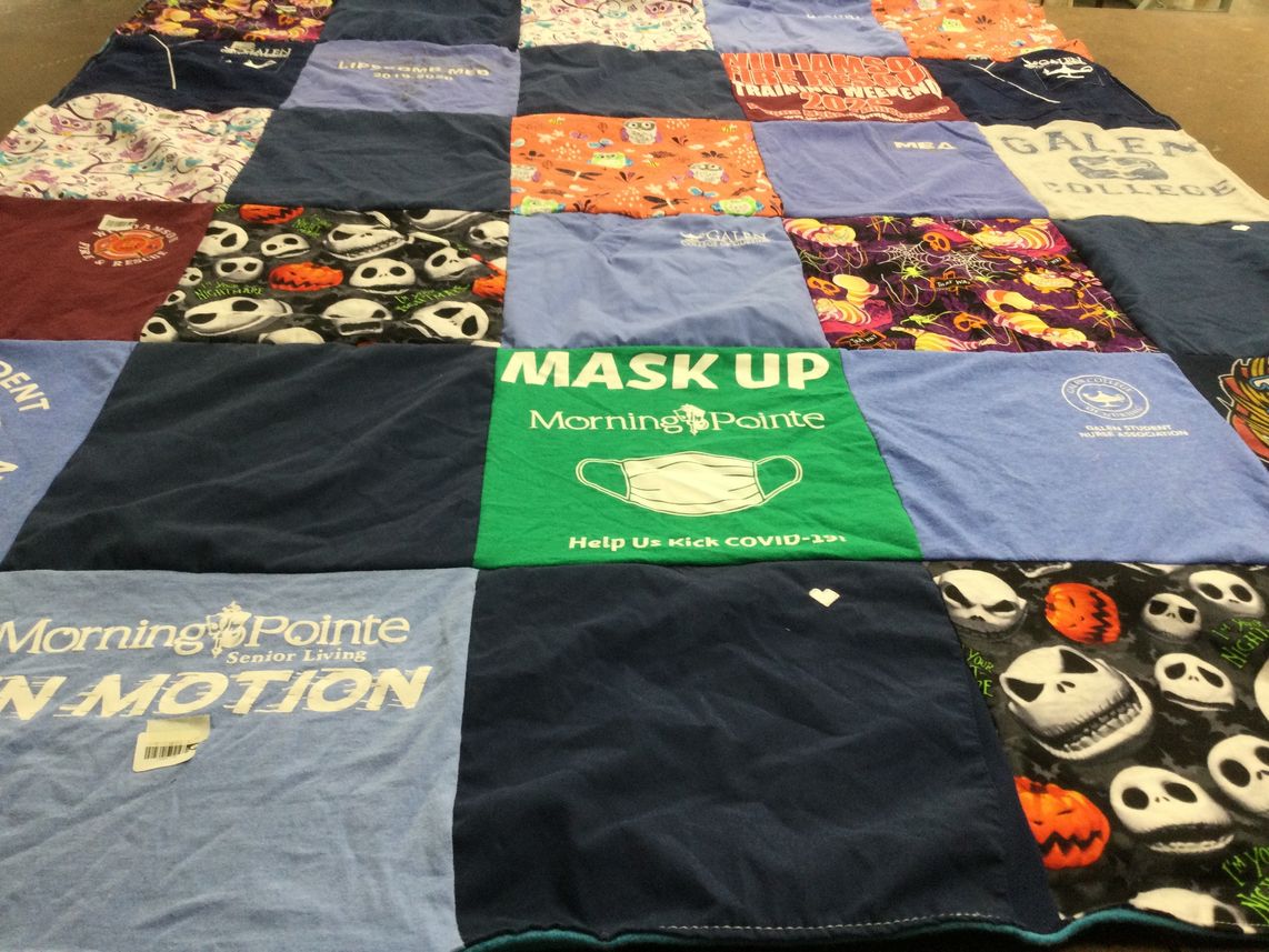 T-shirt quilt from galen college by Tanya from TN