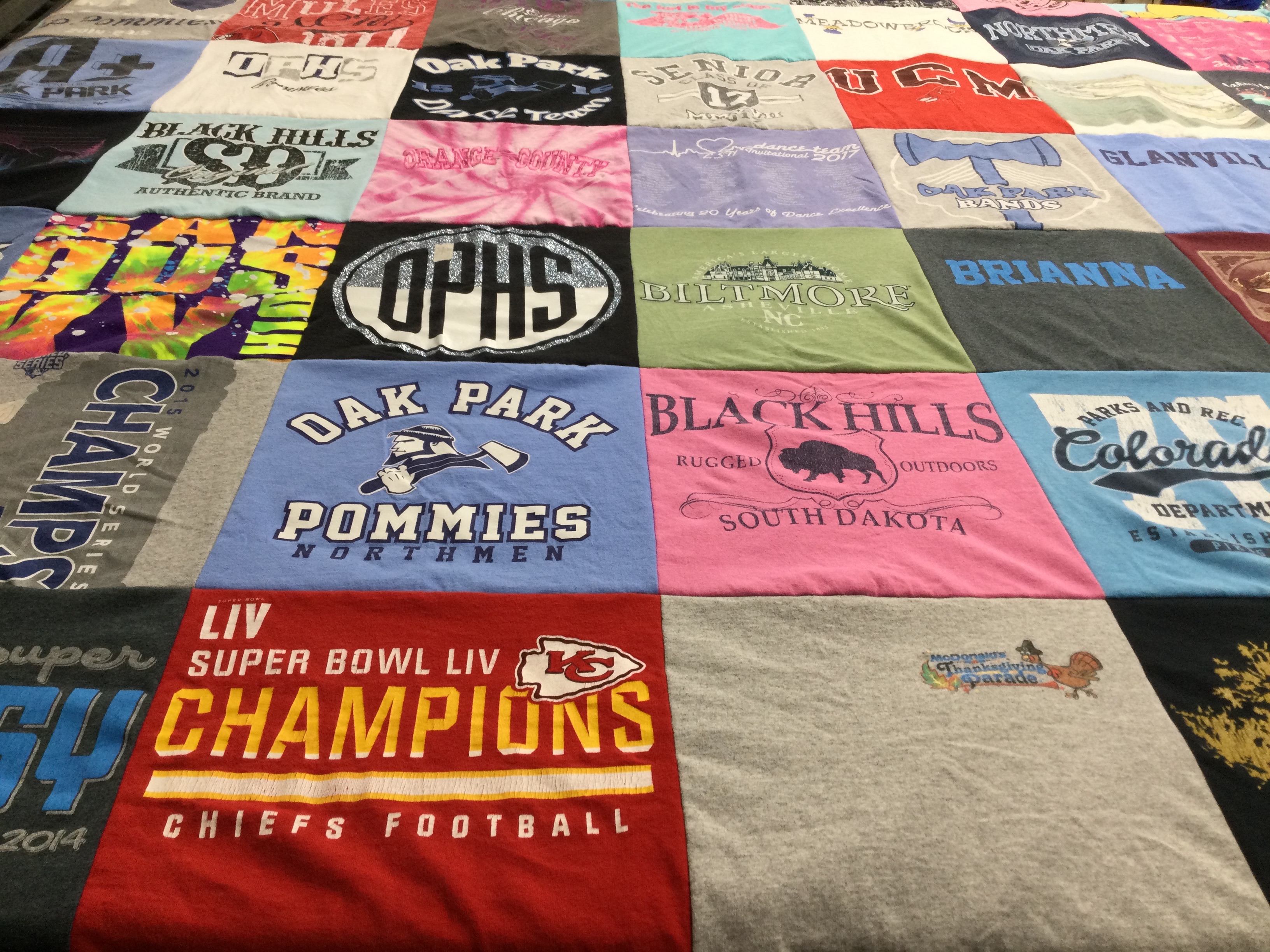 T-shirt quilt featuring kansas city chiefs football by Danetta from MO