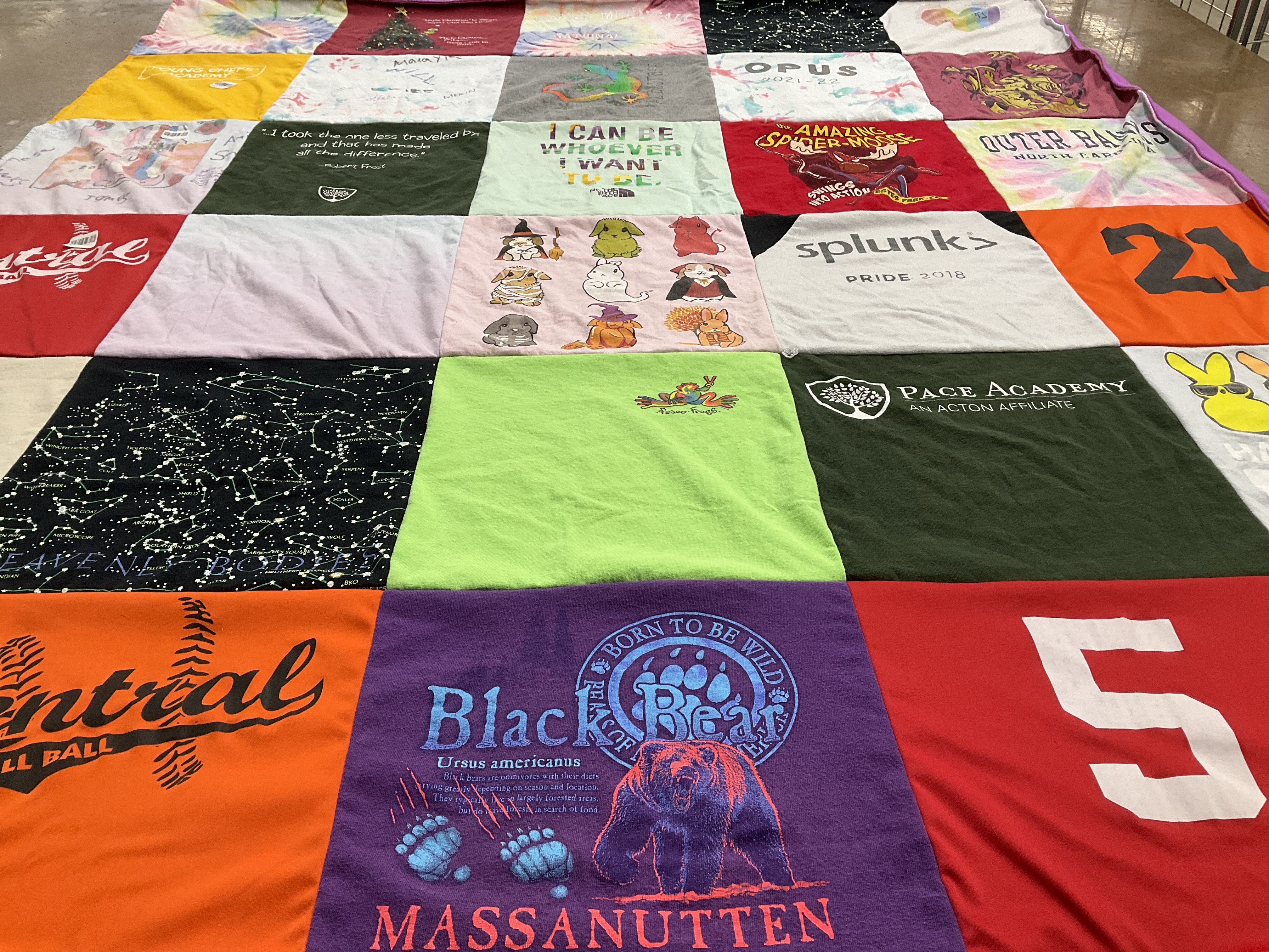 T-shirt quilt featuring central baseball by Allison from VA