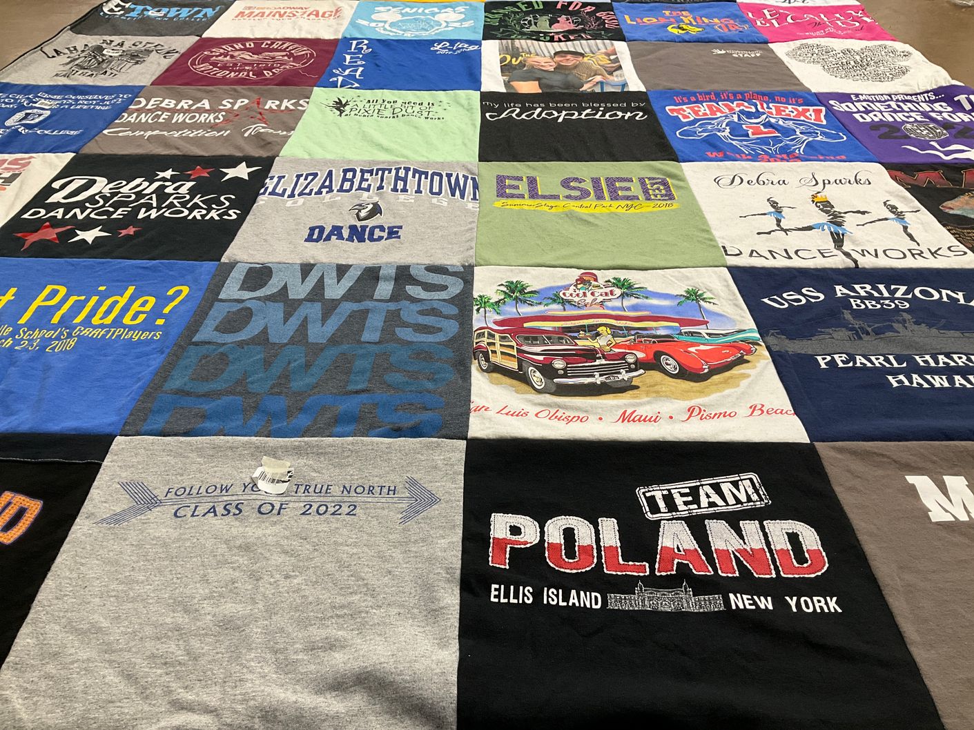 T-shirt quilt from elisabethown college by Michele from PA