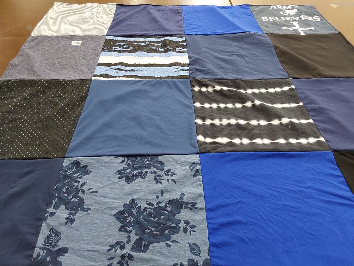T-shirt quilt with faith, community themes by Whitney from FL
