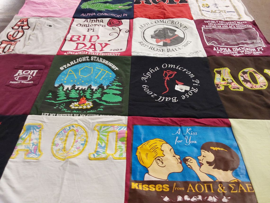 T-shirt quilt from appalachian state university by Laura from NC