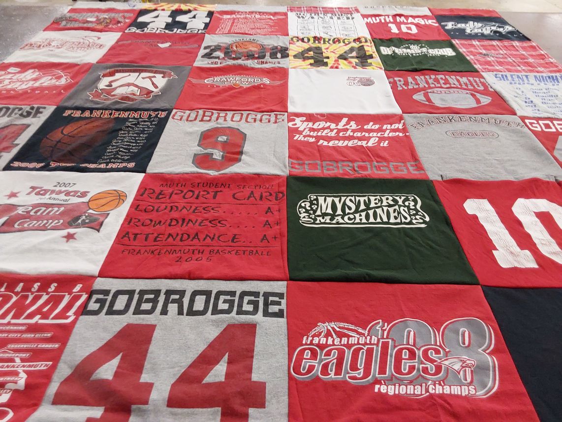 T-shirt quilt featuring frankenmuth eagles by Christine from MT