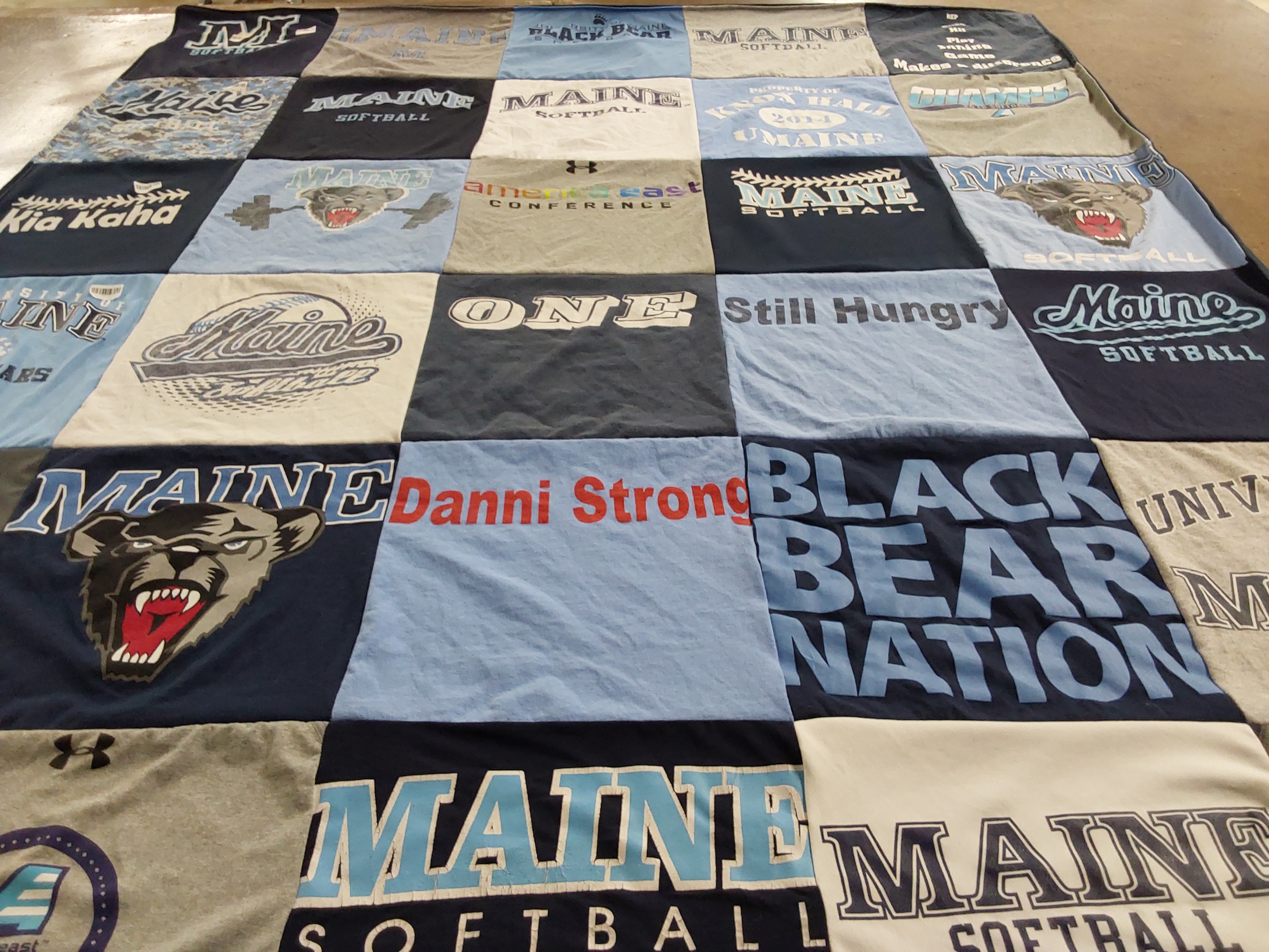 T-shirt quilt featuring university of maine softball by Nicole from CT