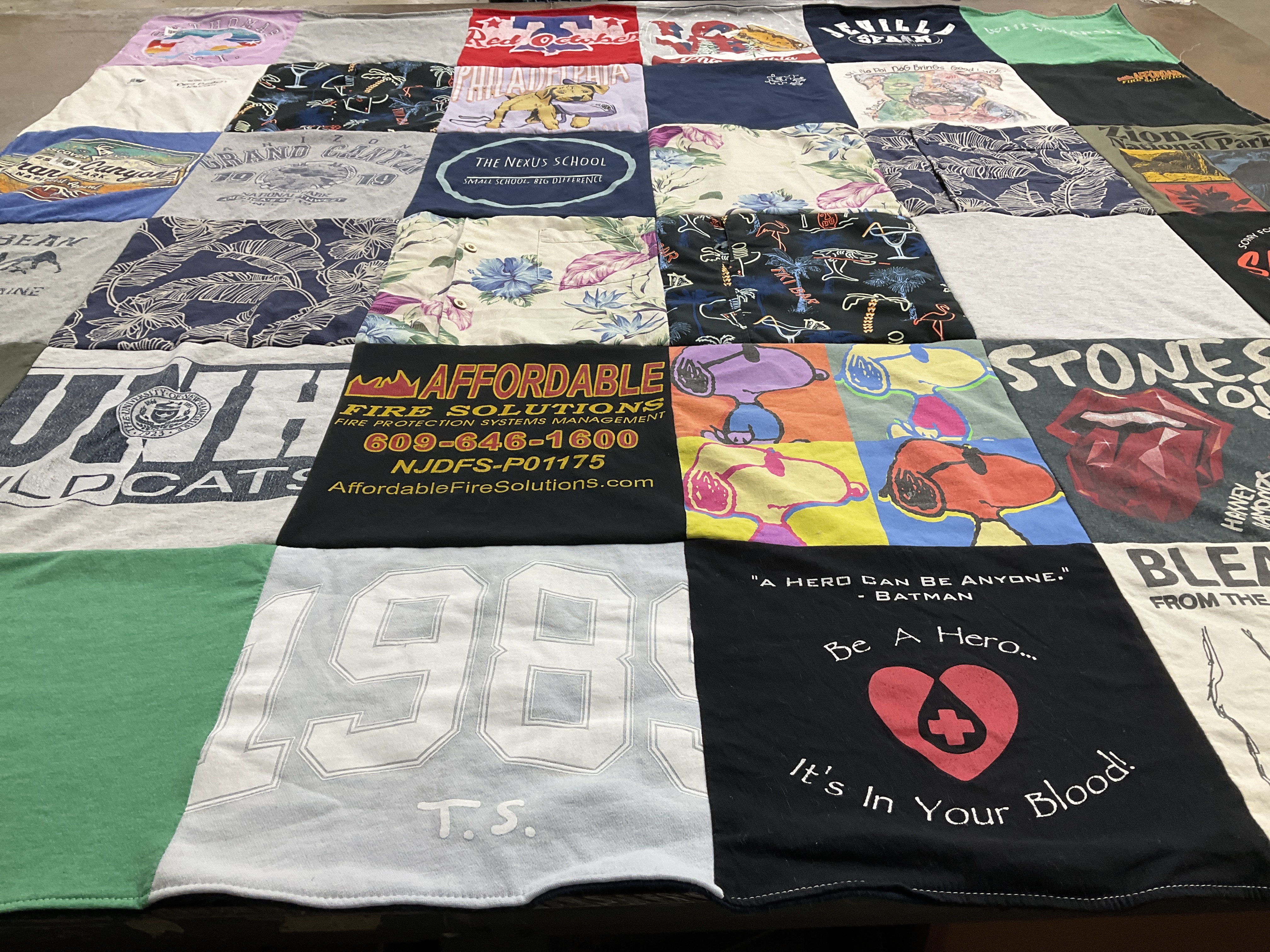 T-shirt quilt from university of new hampshire by Kelsey from PA