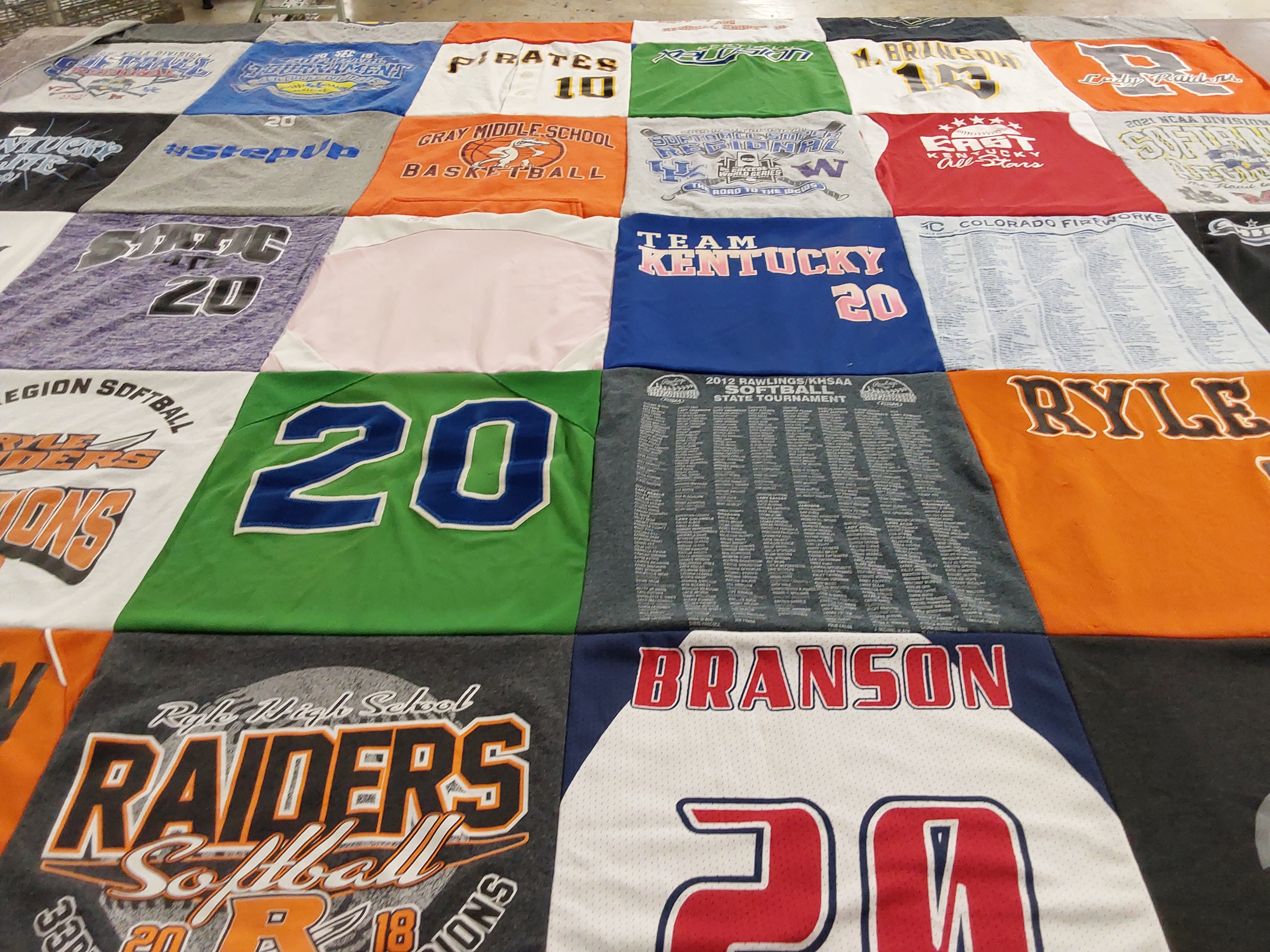T-shirt quilt featuring ryle raiders by Chastity from KY