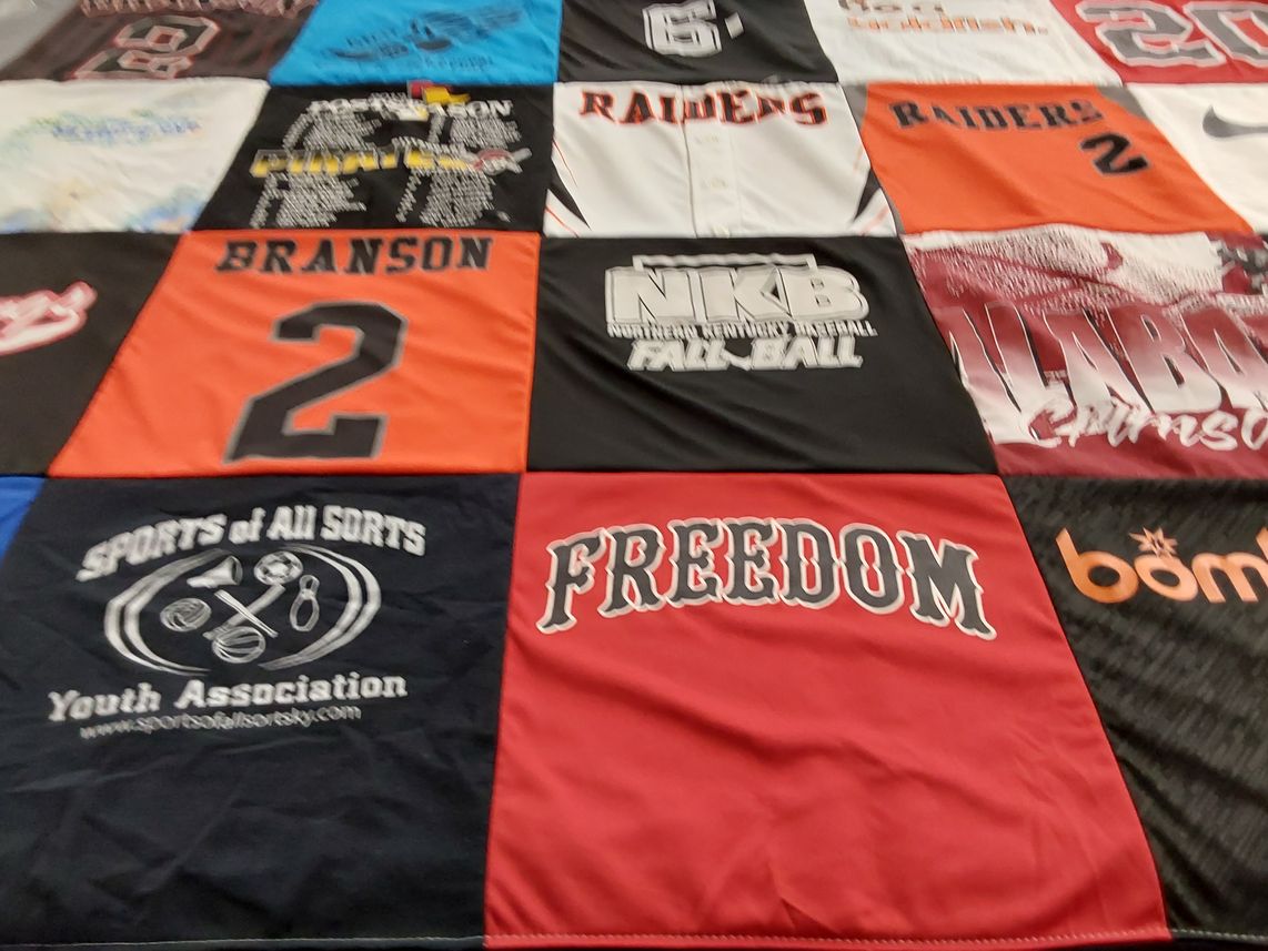 T-shirt quilt featuring raiders by Chastity from KY