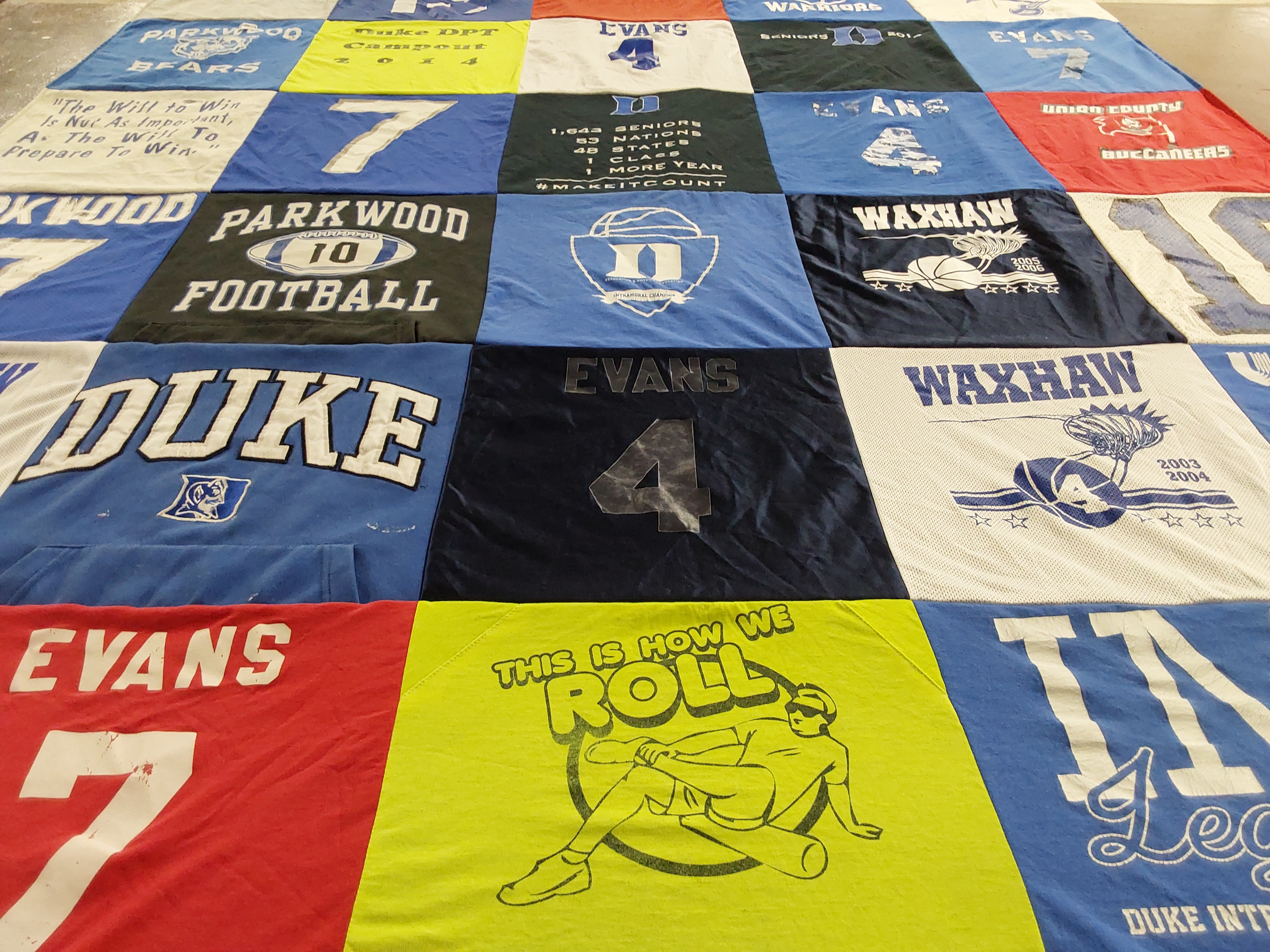 T-shirt quilt featuring parkwood football, union county buccaneers by Anna from NC