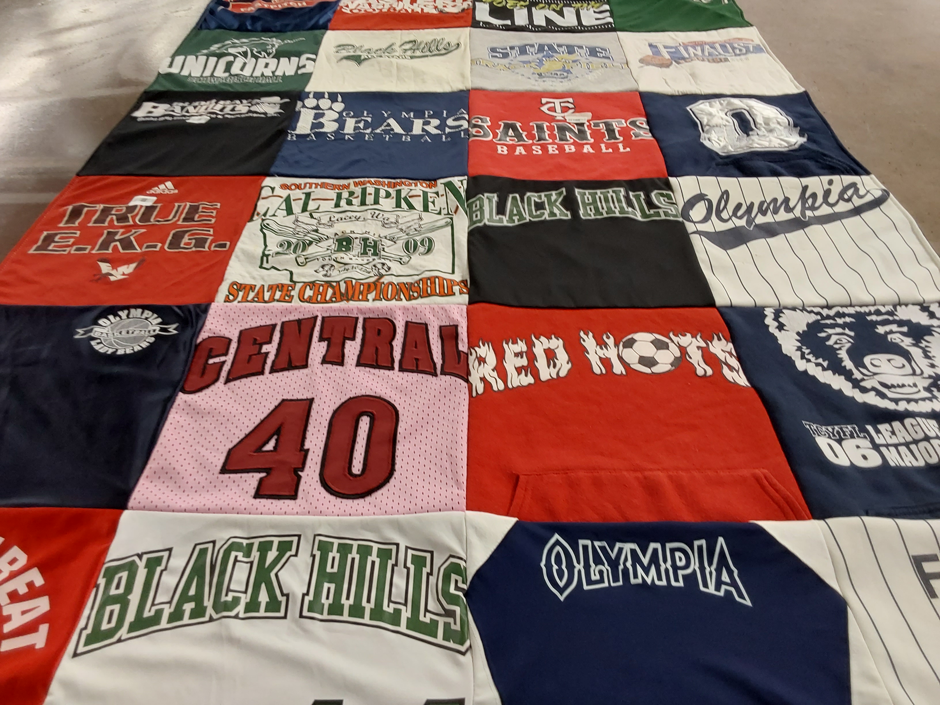 T-shirt quilt featuring saints baseball by Adalyne from WA