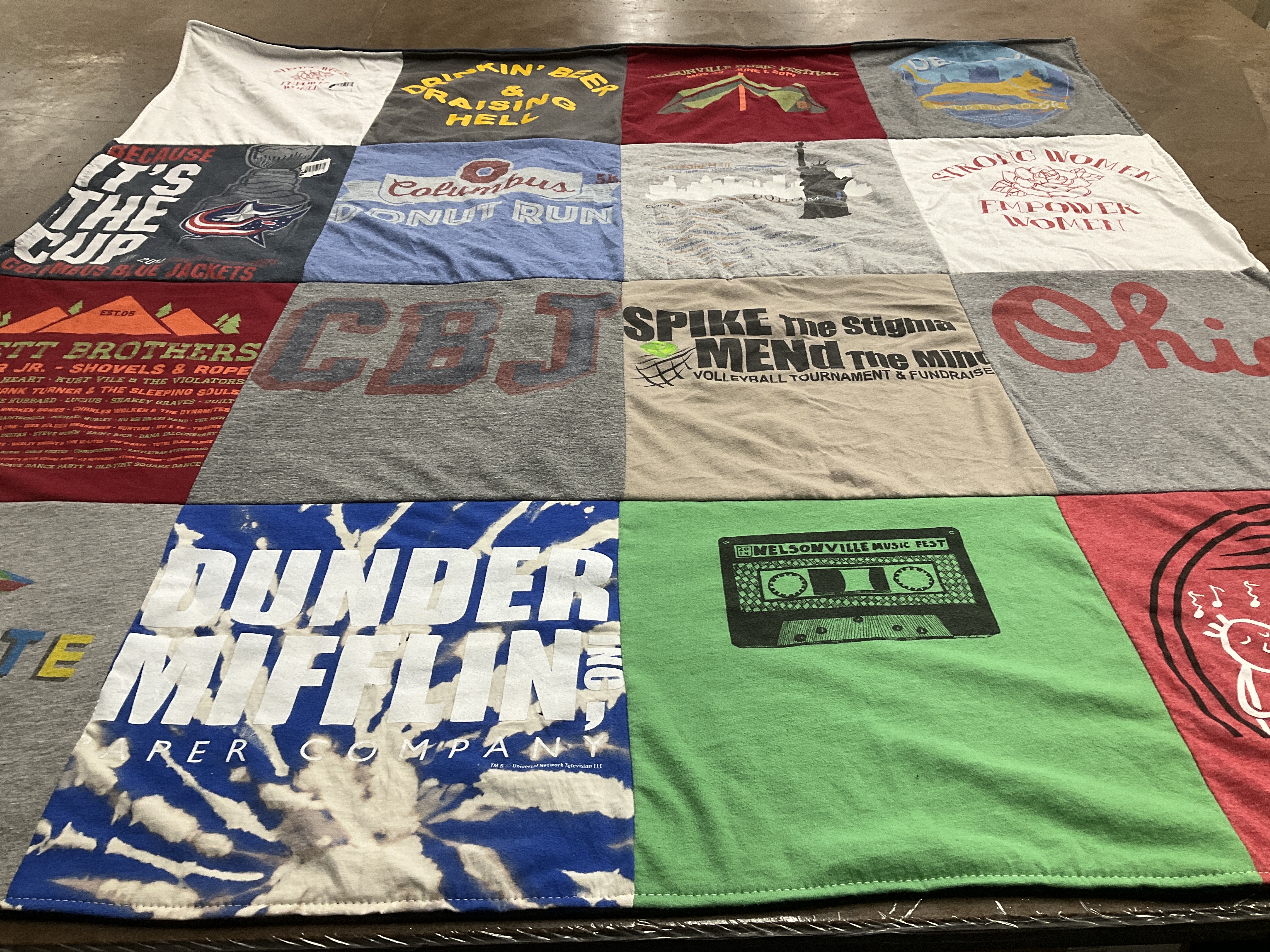 T-shirt quilt featuring columbus blue jackets by Rachael from OH