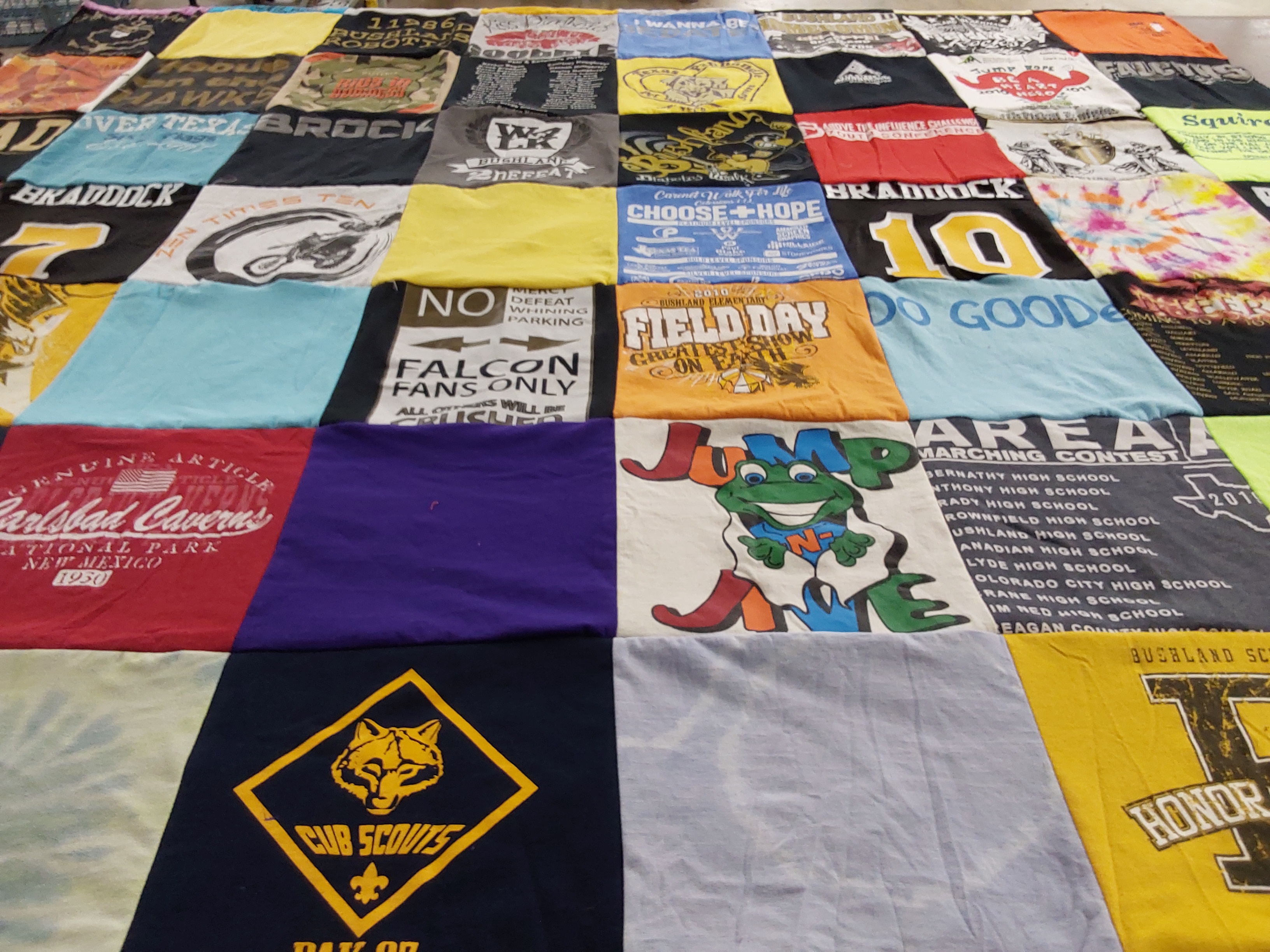 T-shirt quilt featuring bushland high school marching band by Stephanie from TX