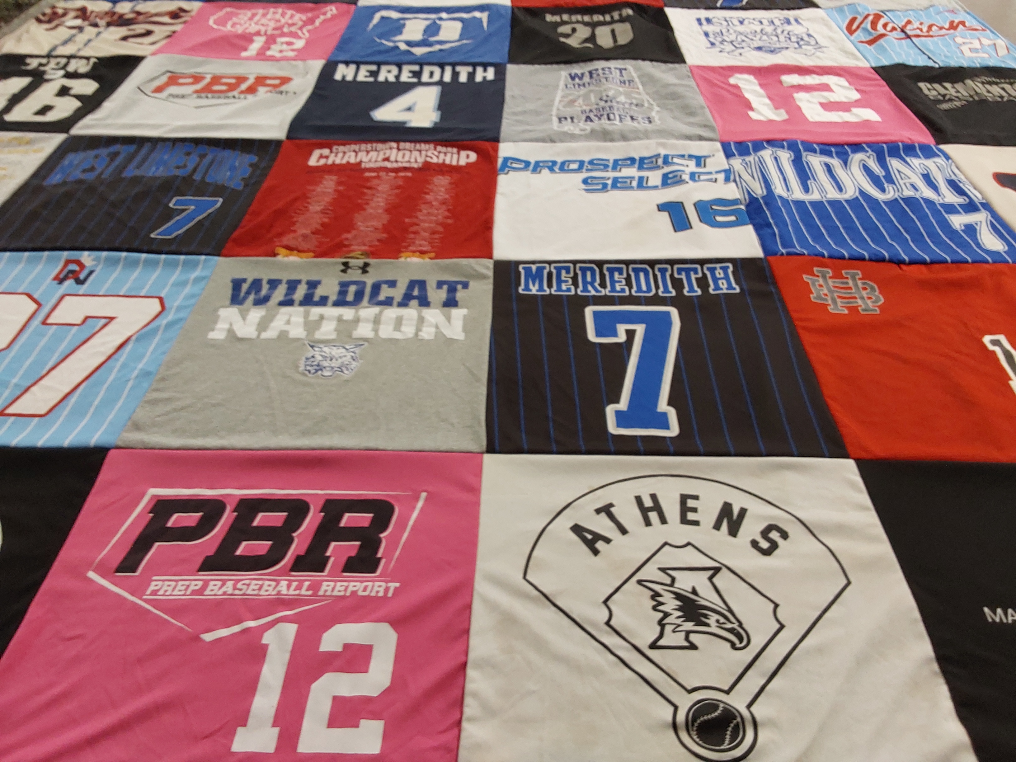 T-shirt quilt featuring wildcats, prep baseball report by Heather from AL
