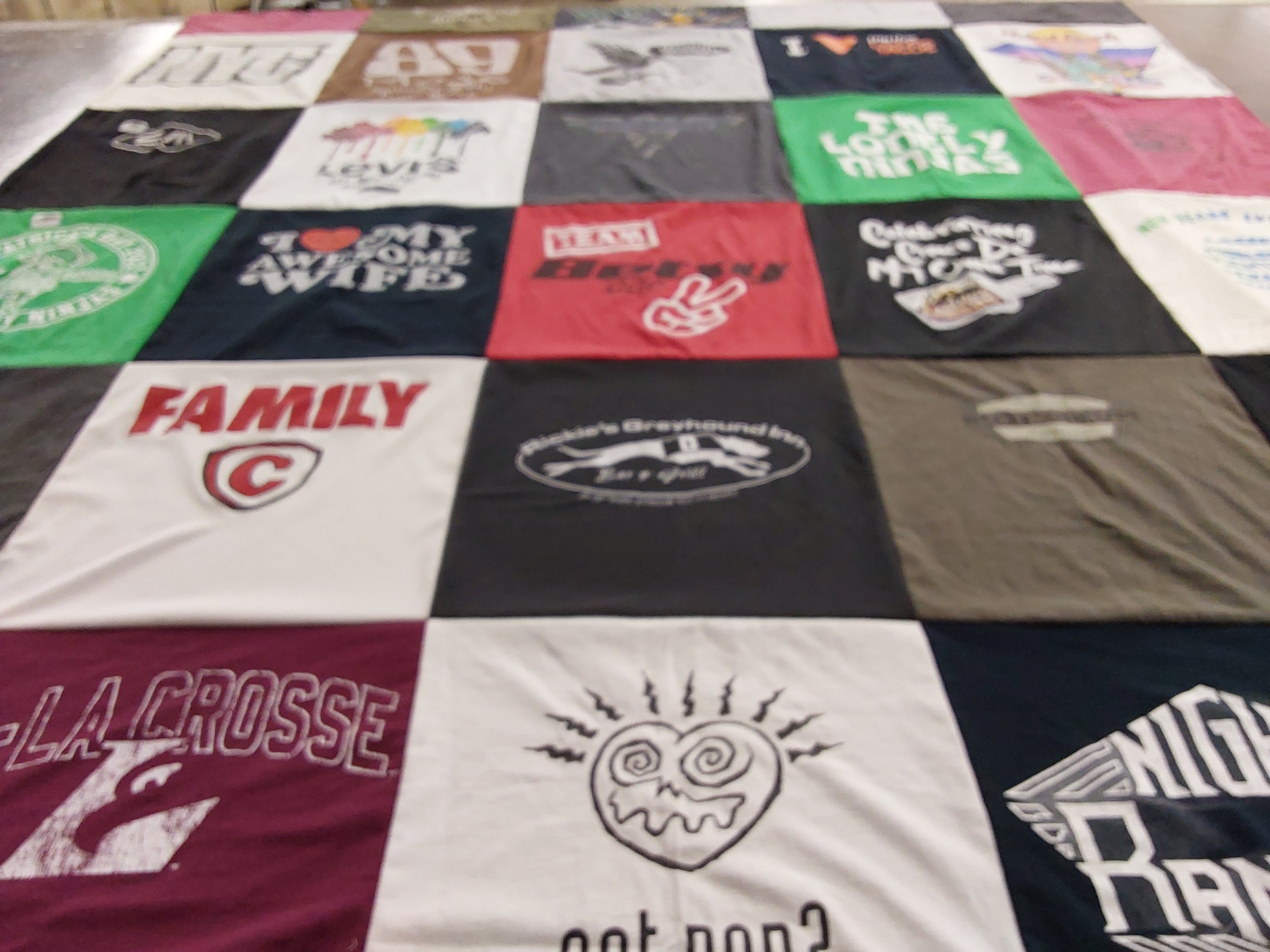 T-shirt quilt from university of la crosse by Grant from WI
