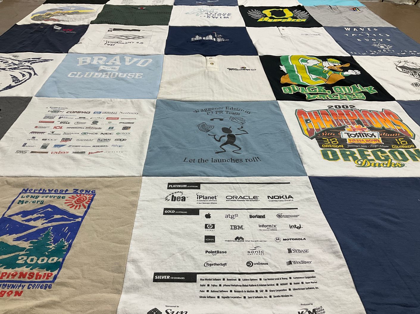 T-shirt quilt featuring oregon ducks by Erin from OR
