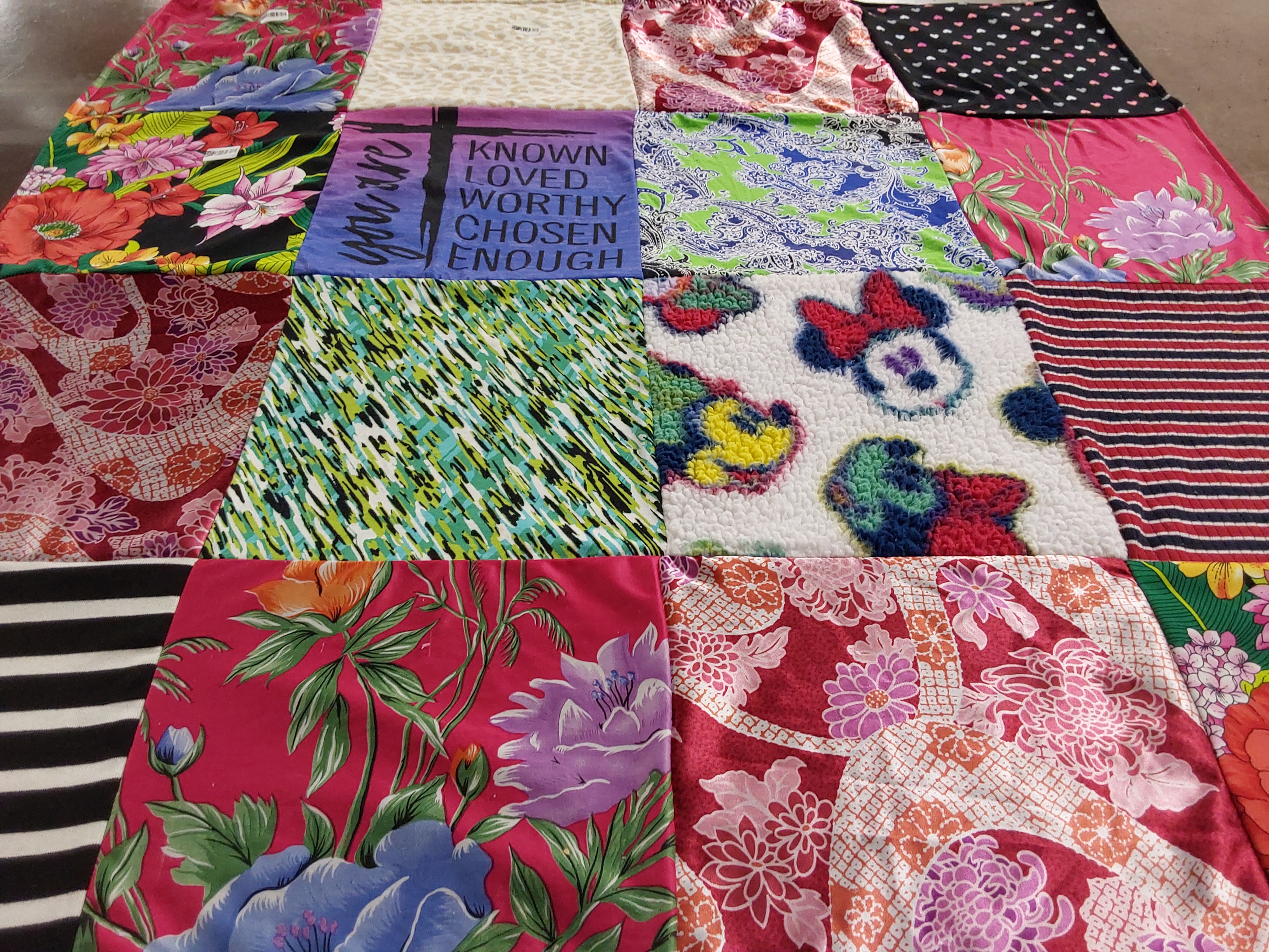 T-shirt quilt with sewing, quilting themes by Mary Lisa from TX