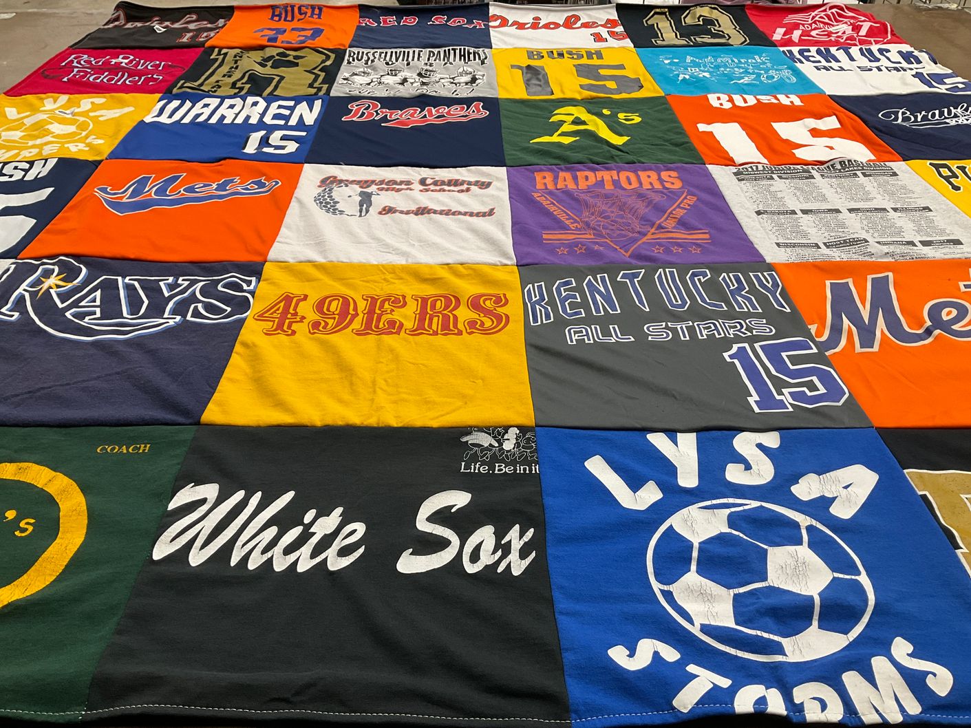 T-shirt quilt featuring 49ers, mets by Barbara from KY