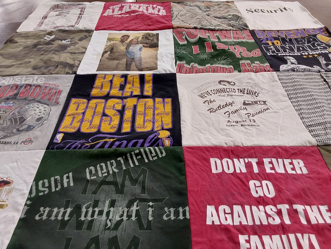 T-shirt quilt featuring los angeles lakers by April from AL