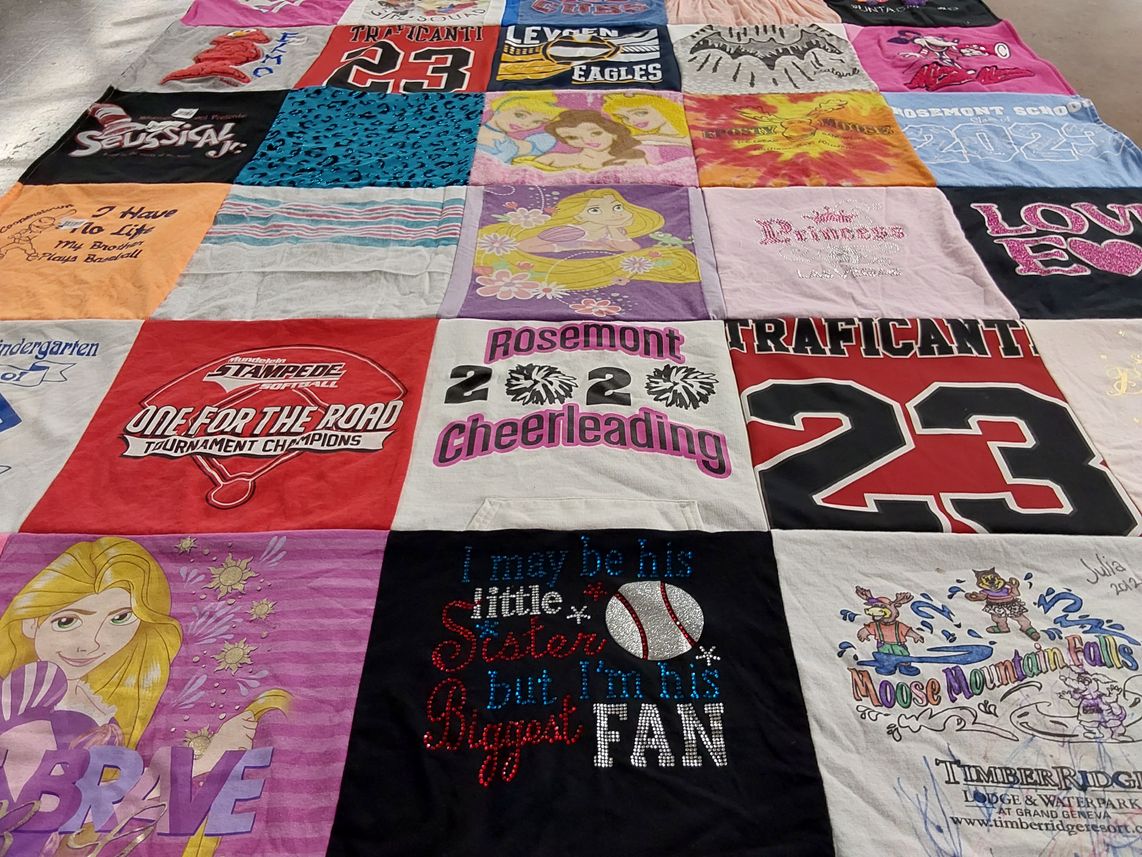 T-shirt quilt featuring tampede football by Rosina from IL