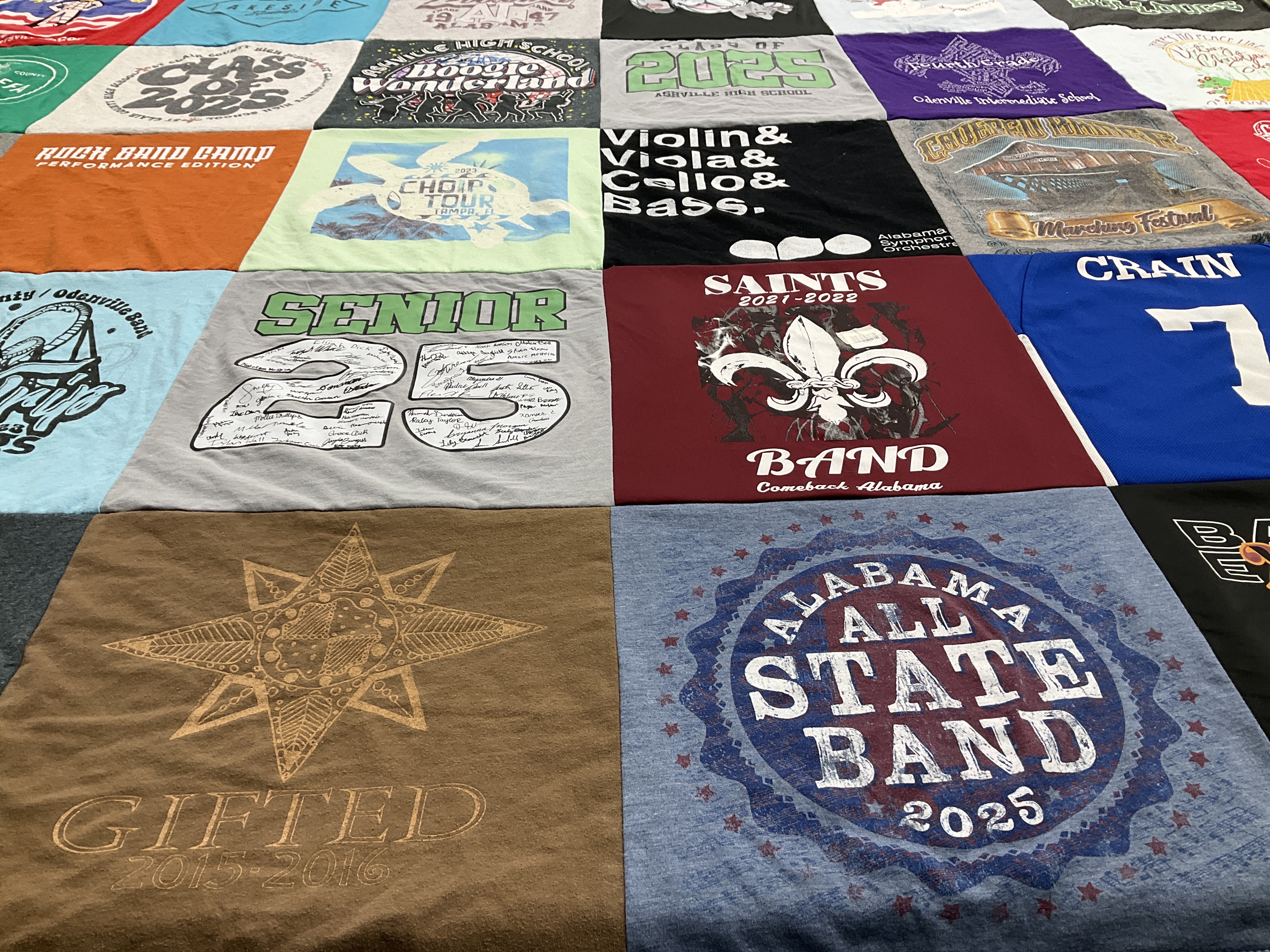 T-shirt quilt from asheville high school by Carol from AL