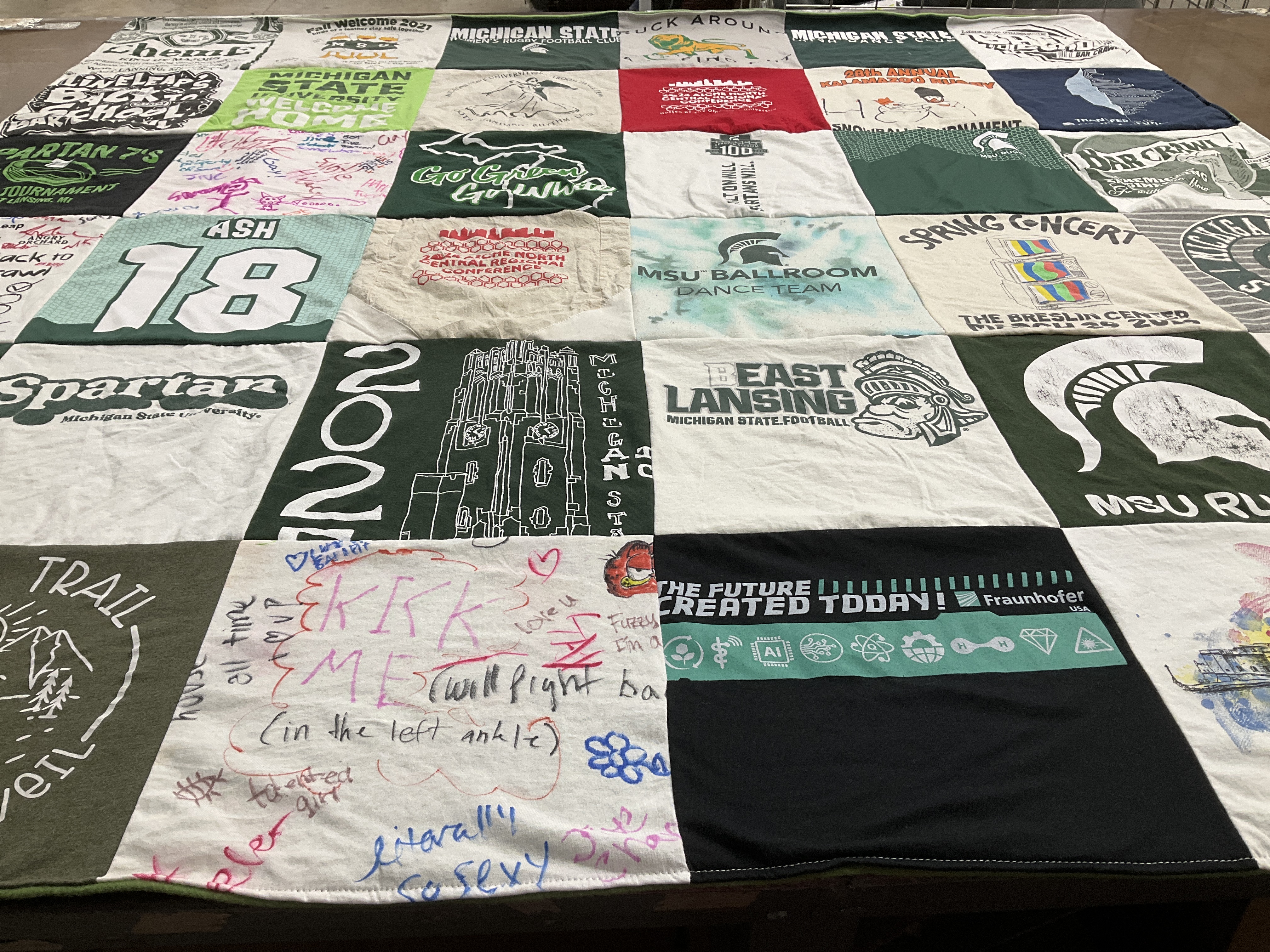 T-shirt quilt featuring michigan state football by Michele from MI