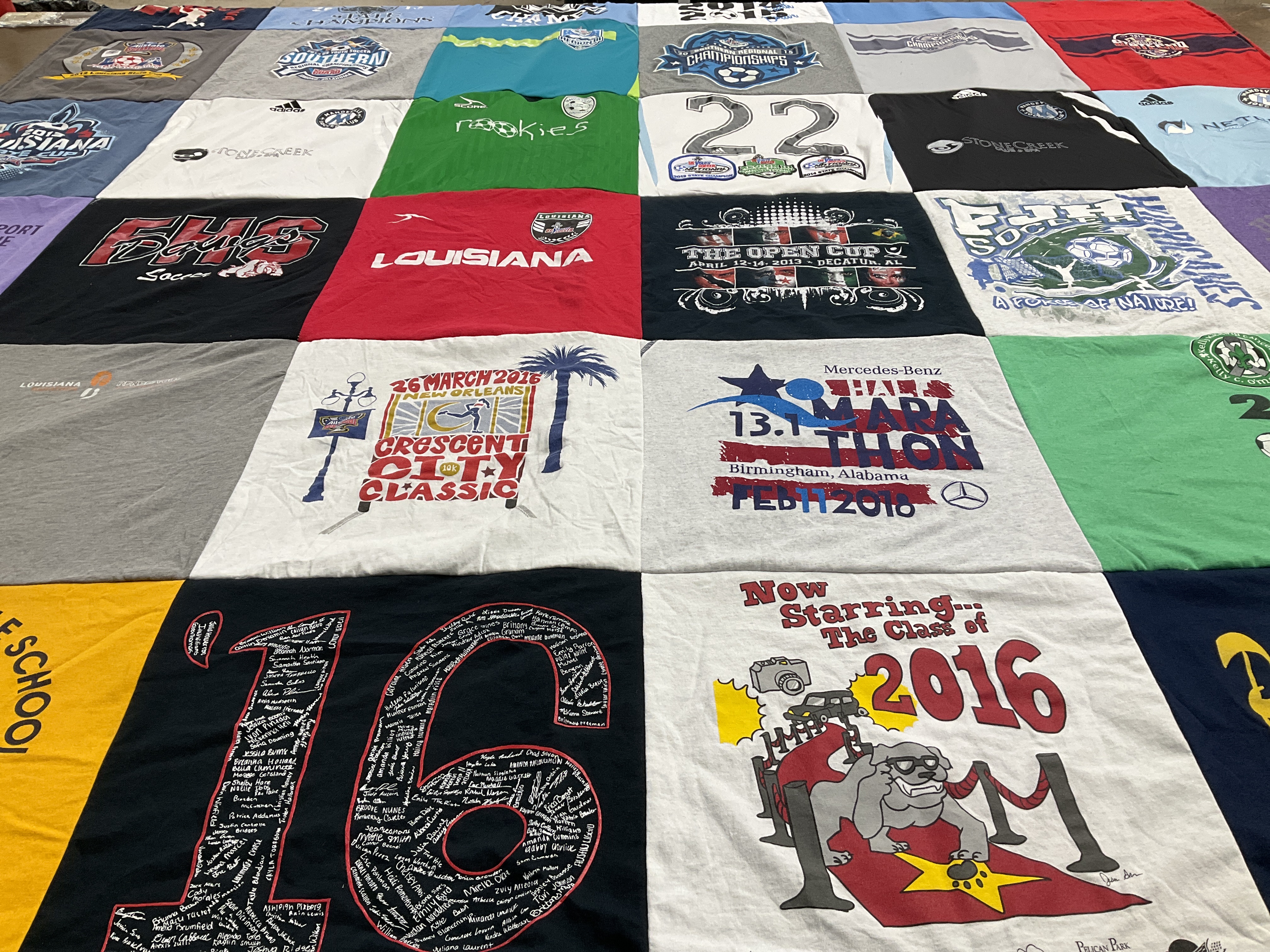 T-shirt quilt from louisiana southern university, fhs high school by Leigh from LA