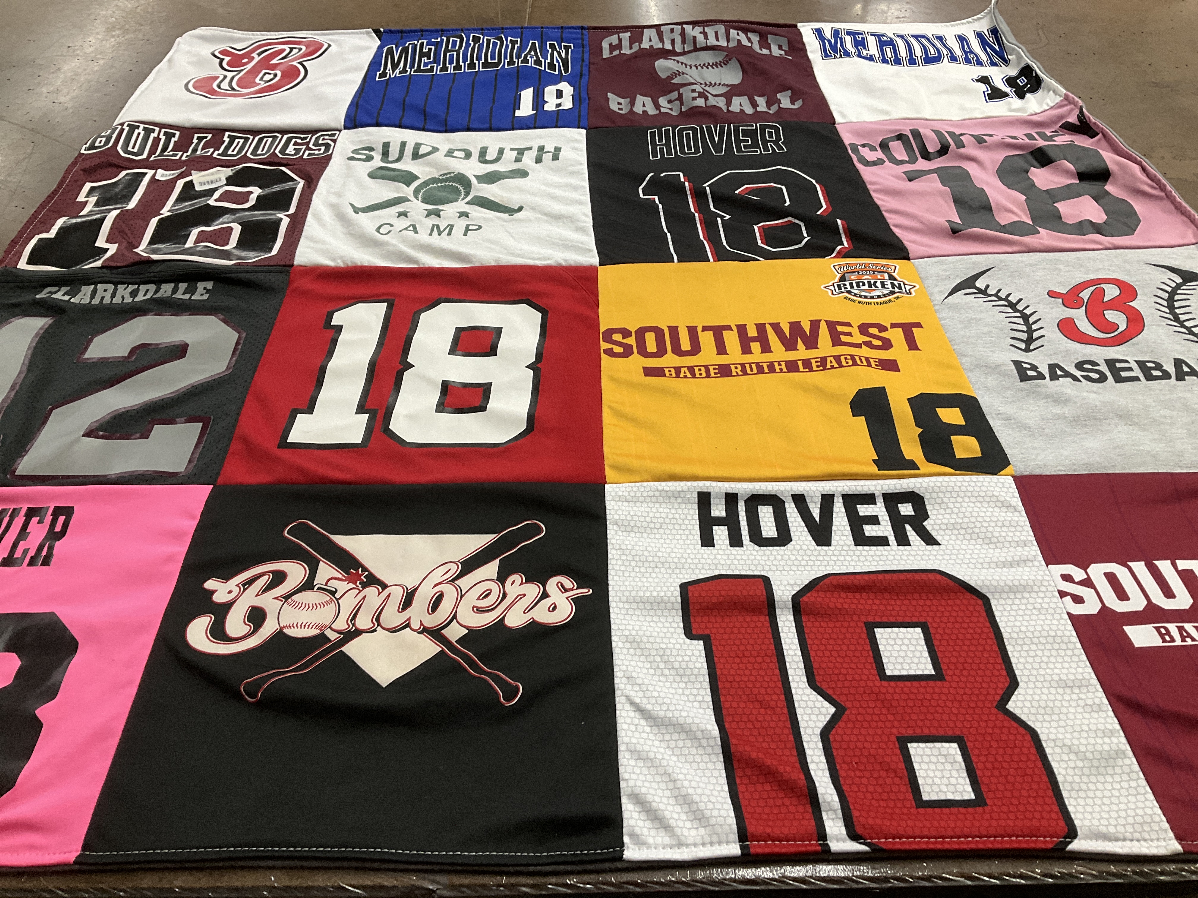 T-shirt quilt featuring bulldogs, bombers by Courtney from MS