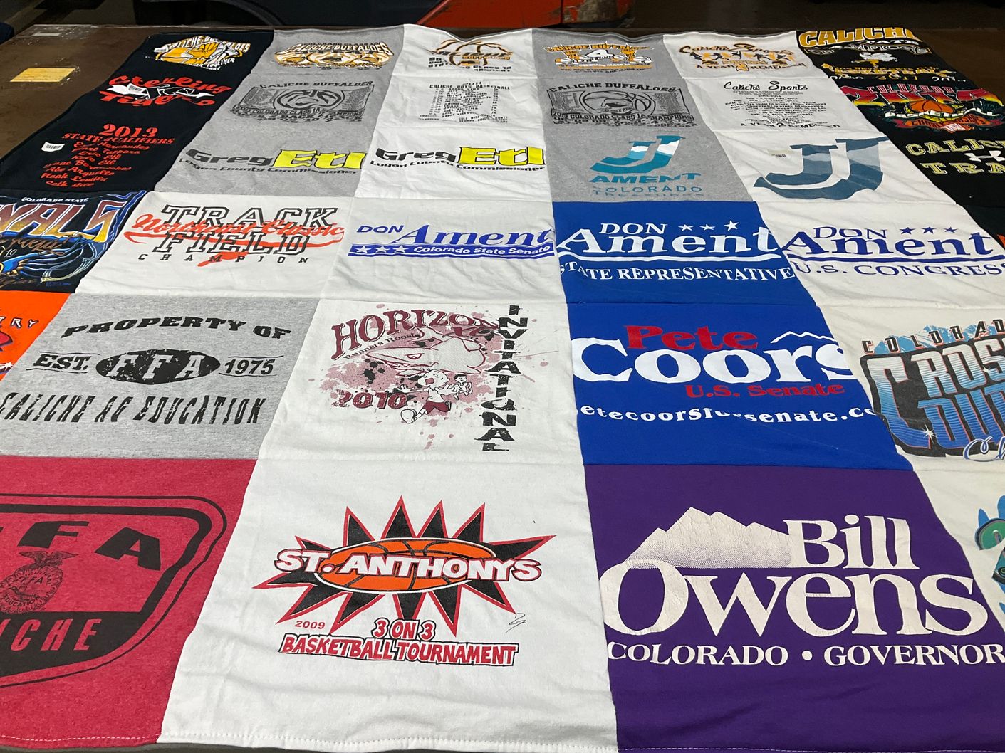 T-shirt quilt featuring st. anthony's basketball by Debbie from CO