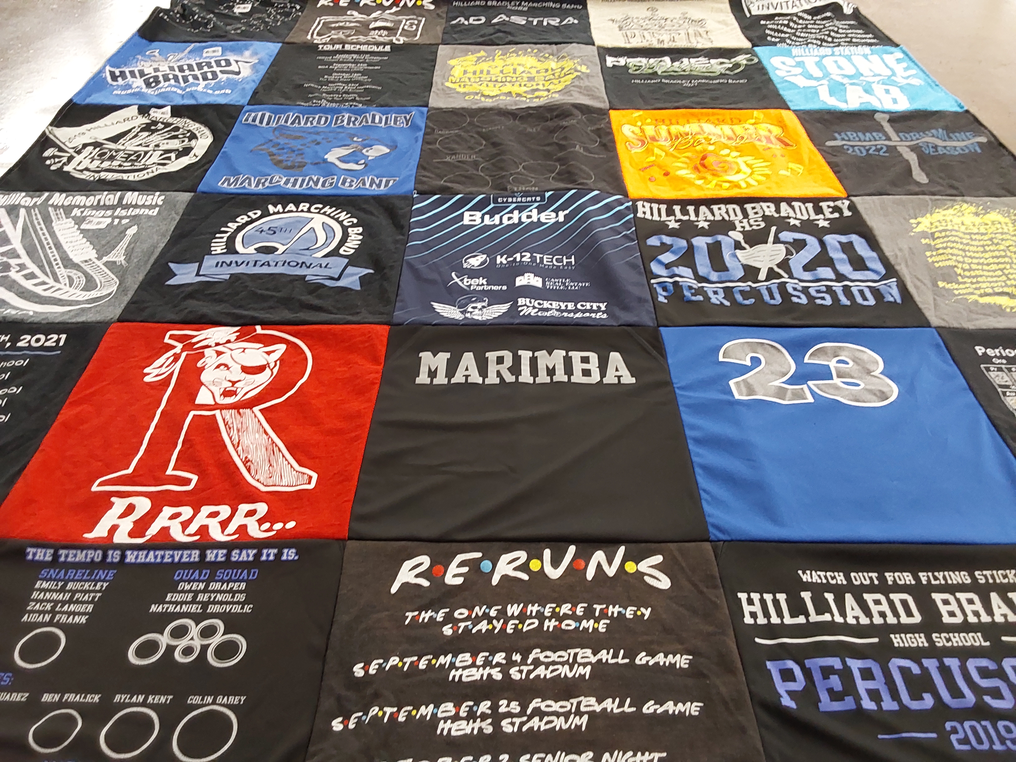 T-shirt quilt featuring hilliard bradley marching band by Ka Wa from OH