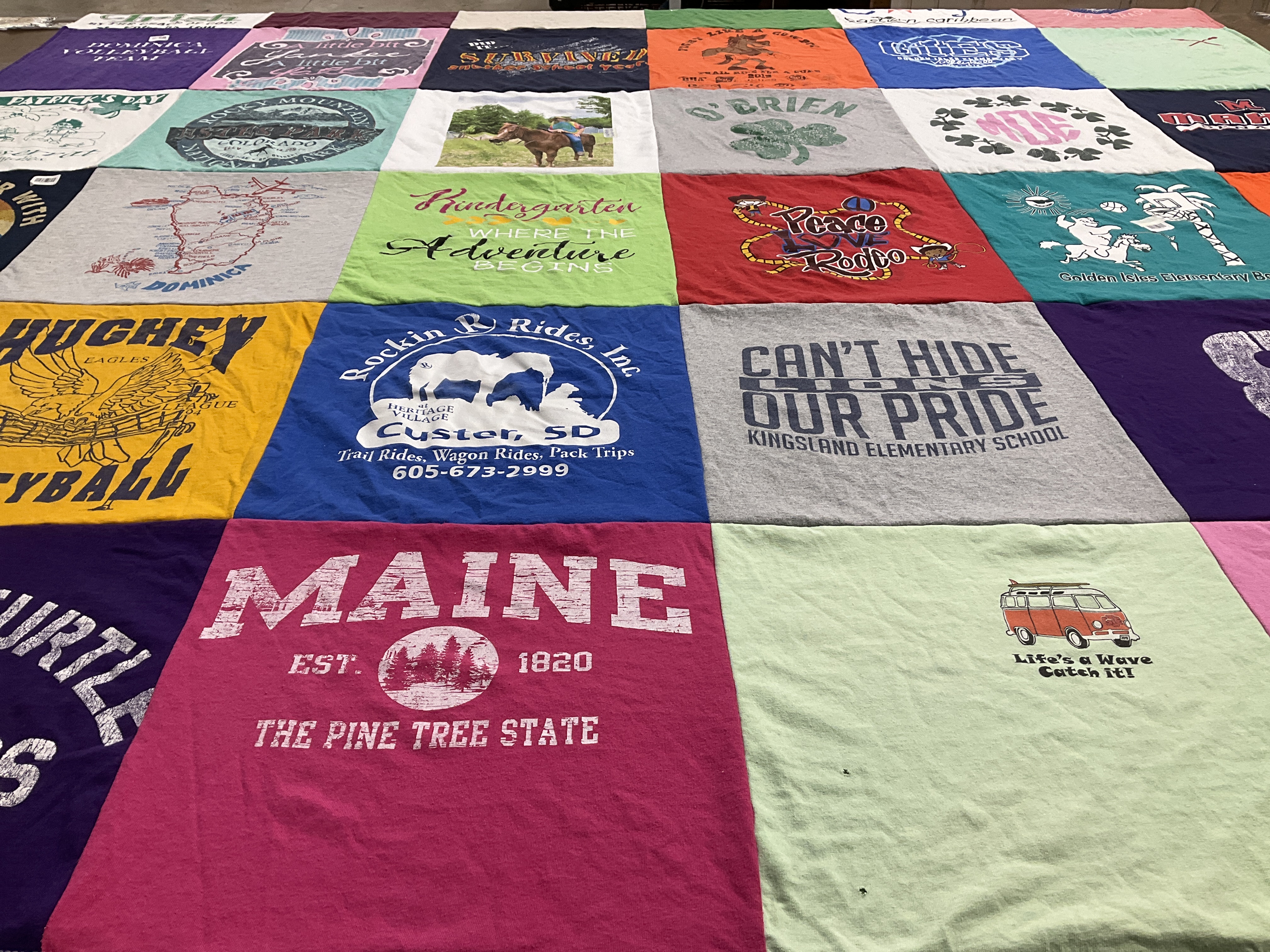 T-shirt quilt featuring hughley eagles volleyball by Moe from MA