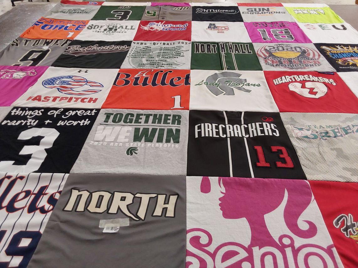 T-shirt quilt featuring lady trojans by Amy from GA