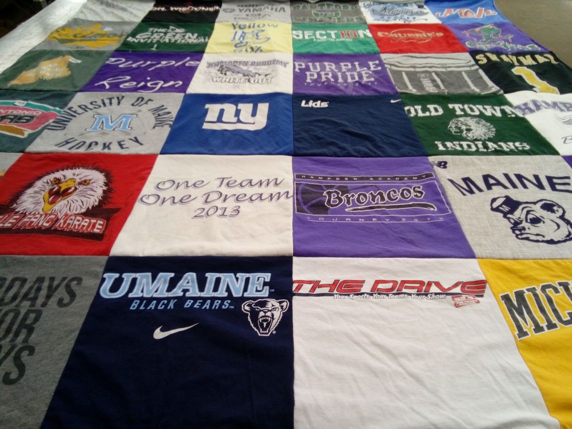 T-shirt quilt featuring hampton academy broncos, new york giants by Jay from ME