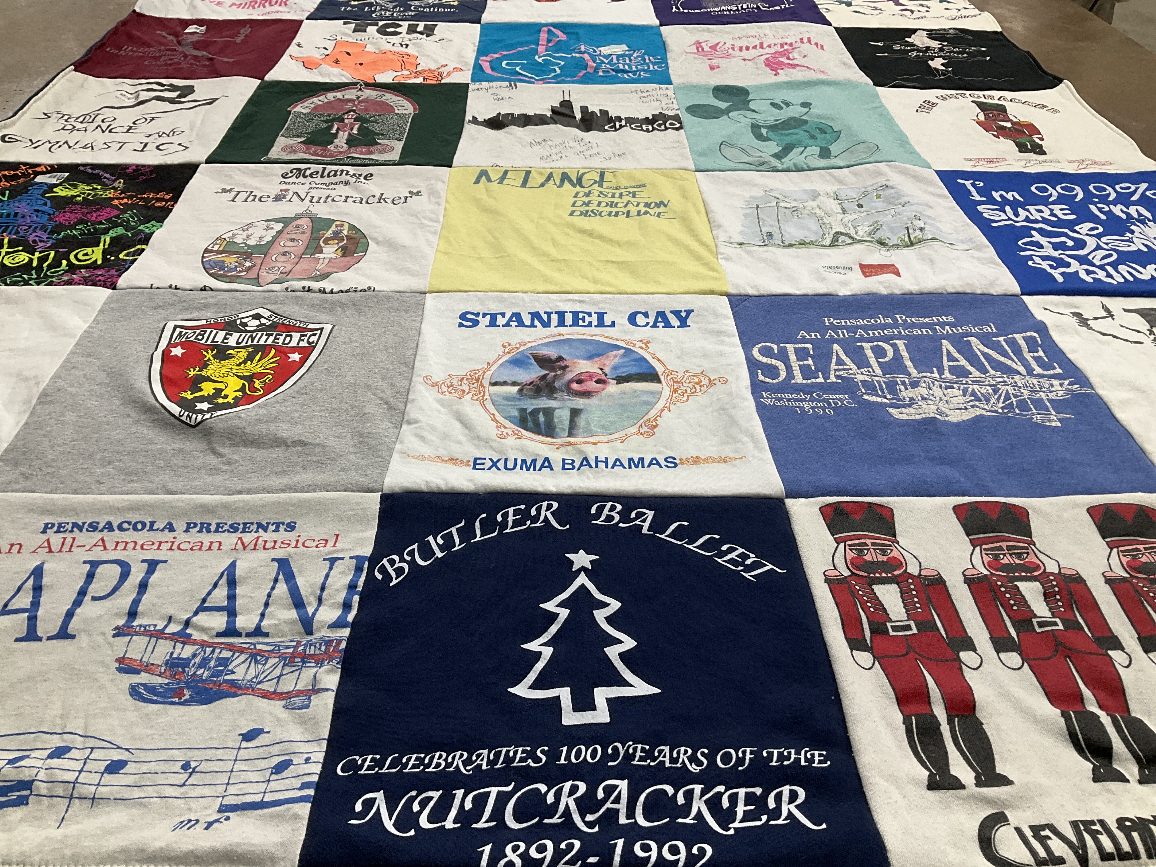 T-shirt quilt with music, theater themes by will from AL