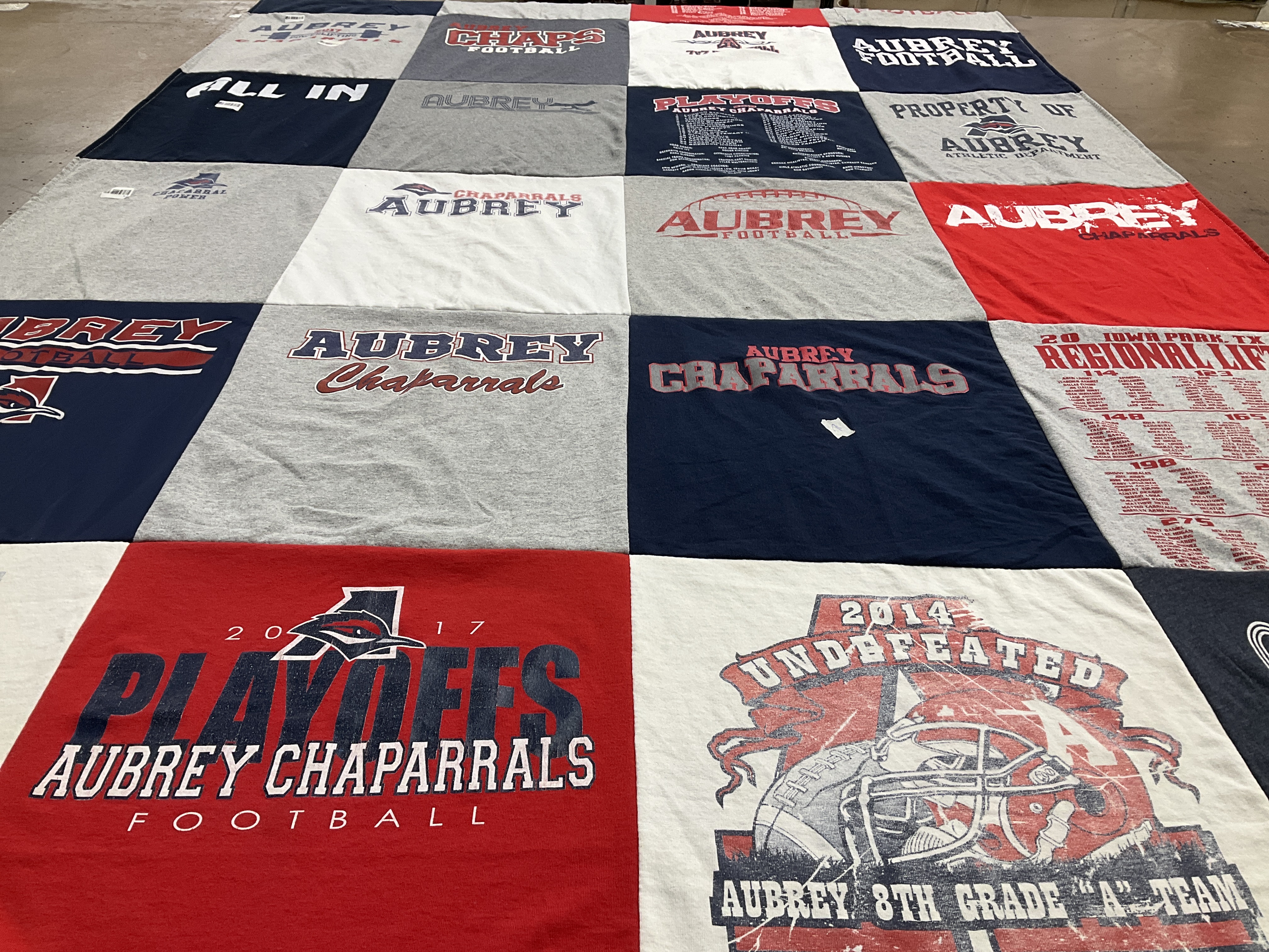 T-shirt quilt featuring aubrey chaparrals by Beth from TX