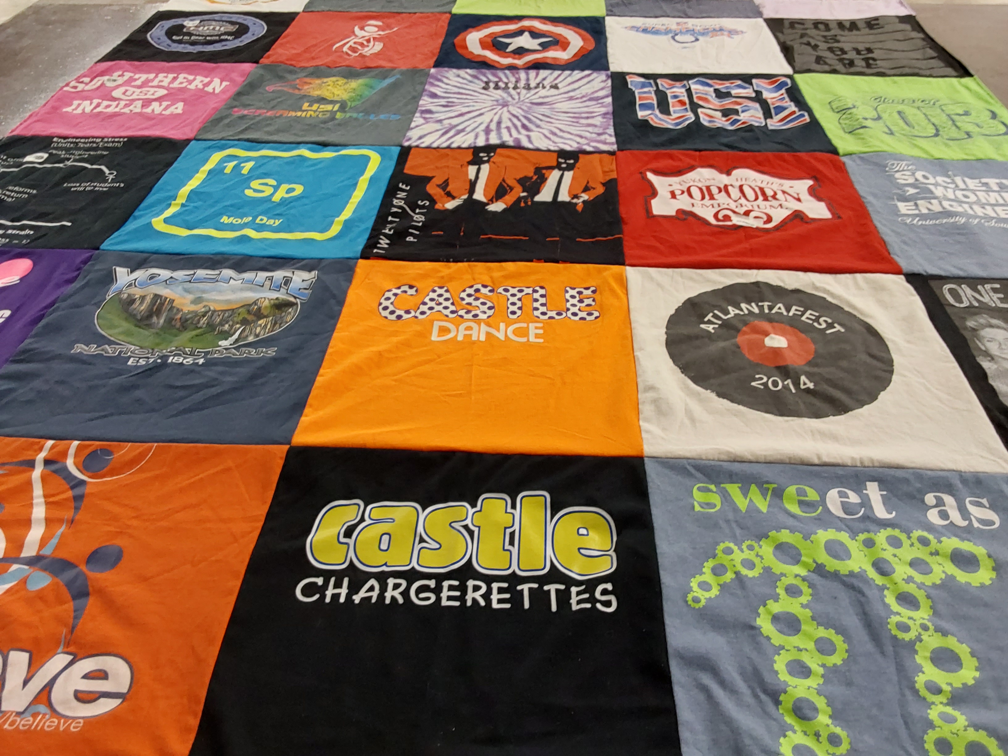 T-shirt quilt featuring castle high school by Patricia from FL