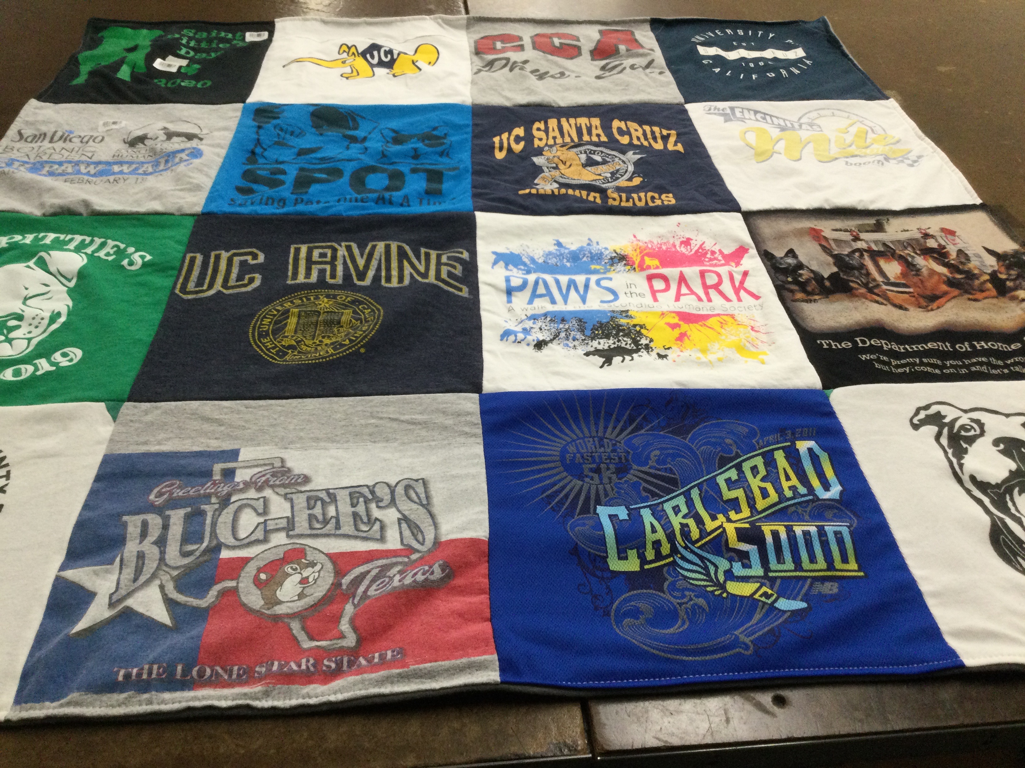 T-shirt quilt from university of california irvine, university of california santa cruz by Melissa from CA