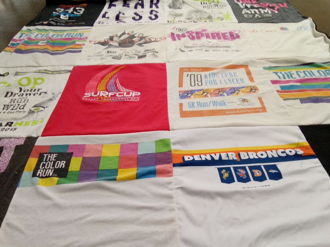T-shirt quilt featuring denver broncos by Claudia from CA