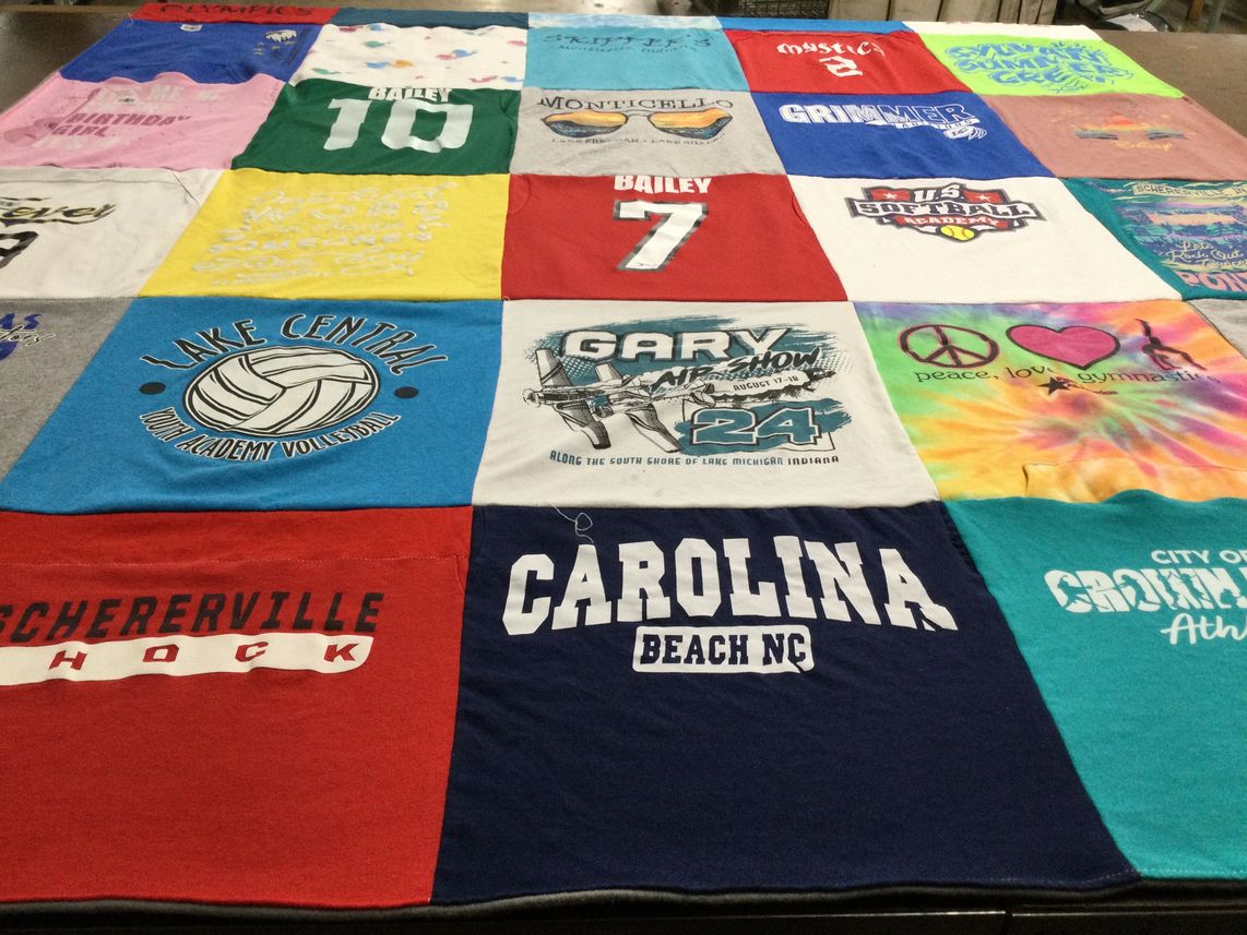 T-shirt quilt featuring lake central volleyball, schereville hockey by Nicole from IN