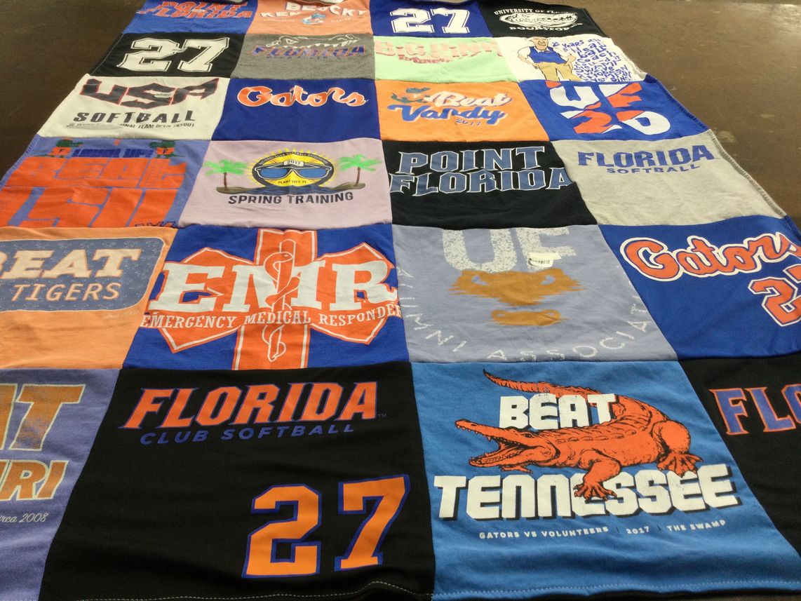 T-shirt quilt featuring florida gators football by Susan from FL