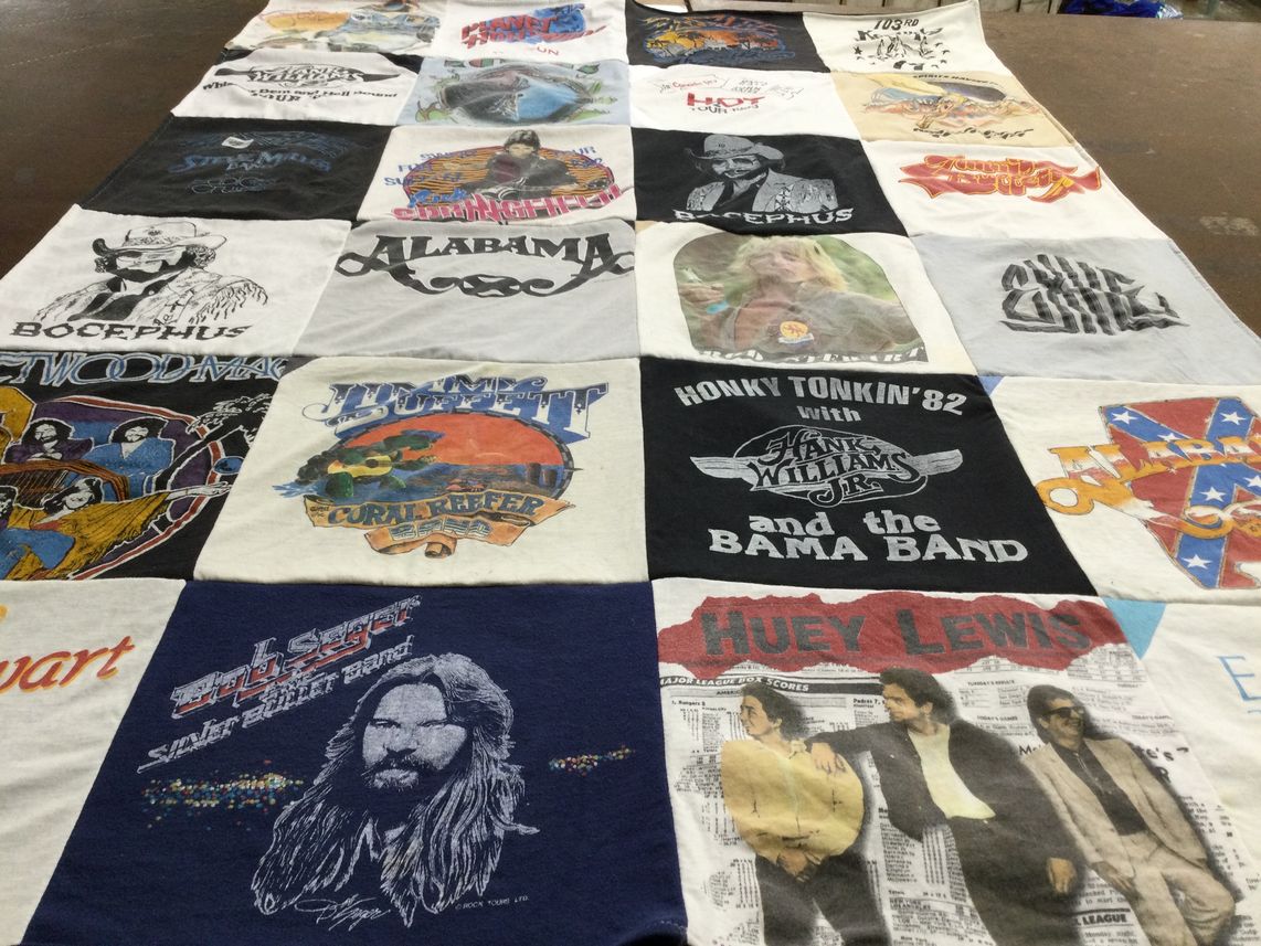 T-shirt quilt with music, country music themes by Regenia from KY