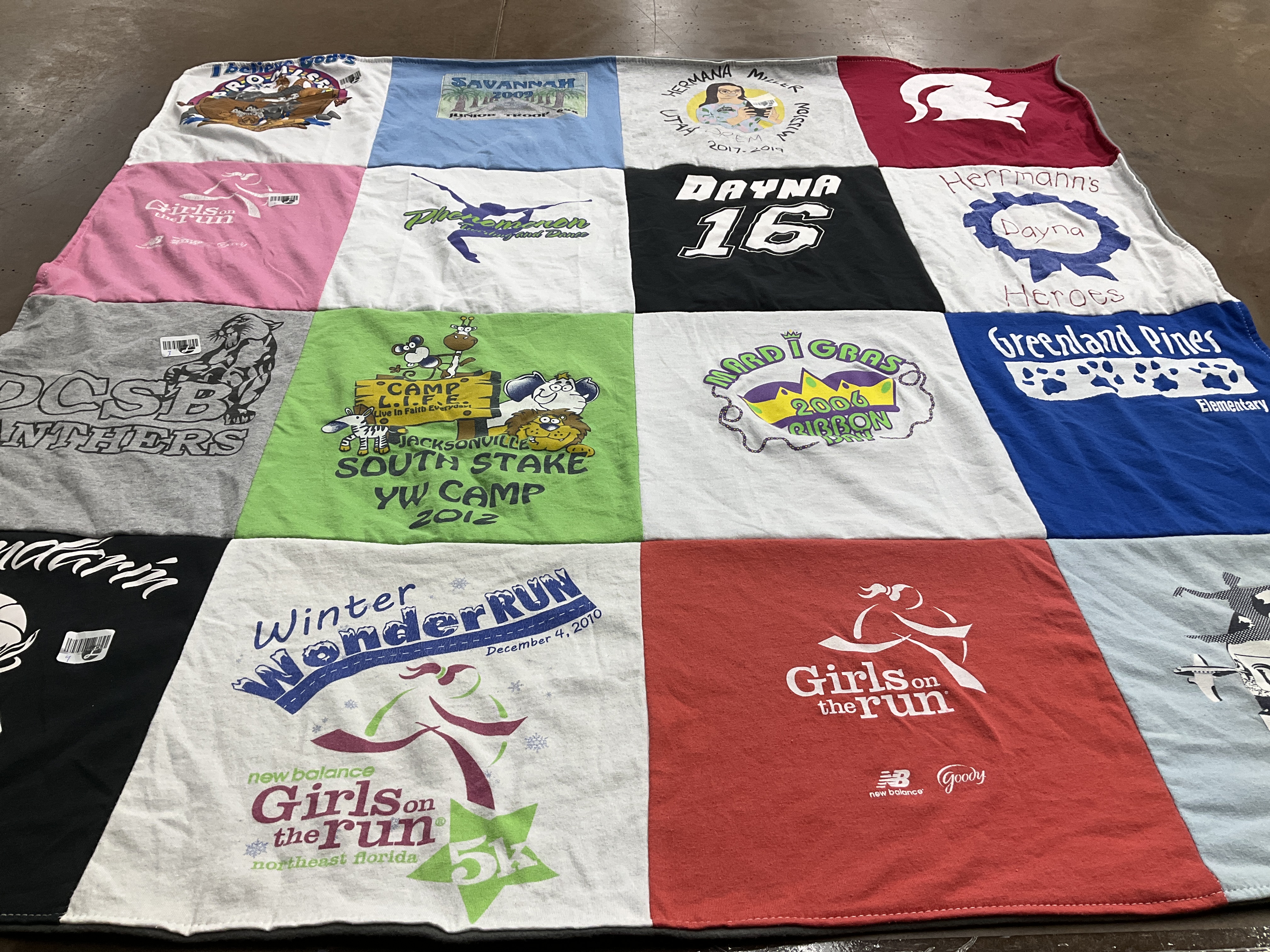 T-shirt quilt featuring dcsb panthers by Sarah from FL