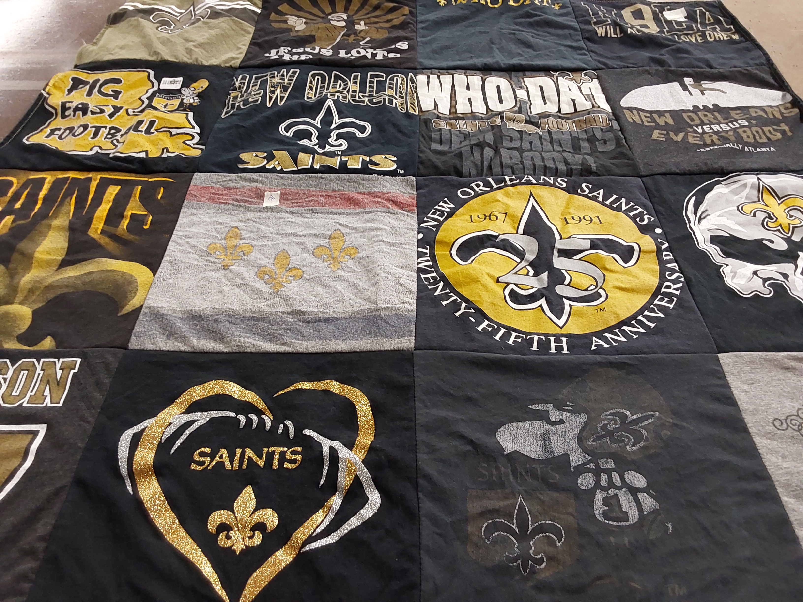 T-shirt quilt featuring new orleans saints by Robert from GA
