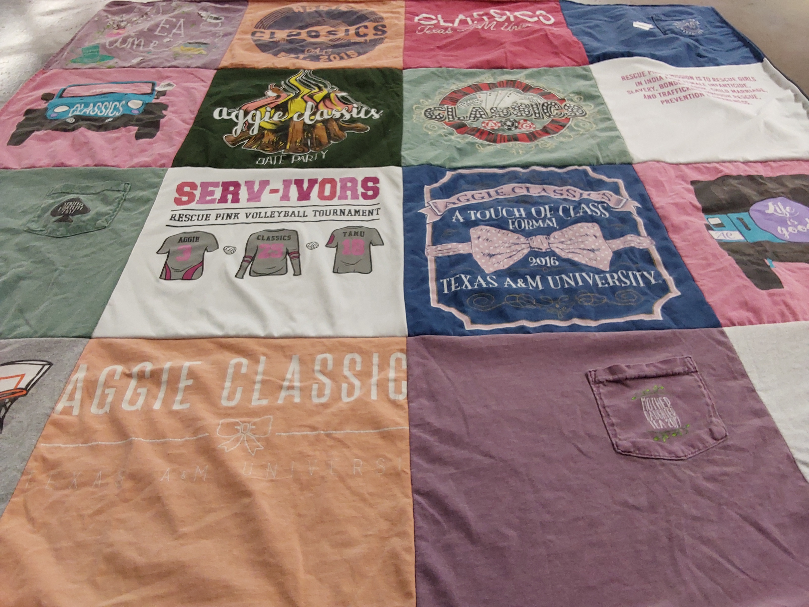 T-shirt quilt from texas a&m university by Lucy from TX