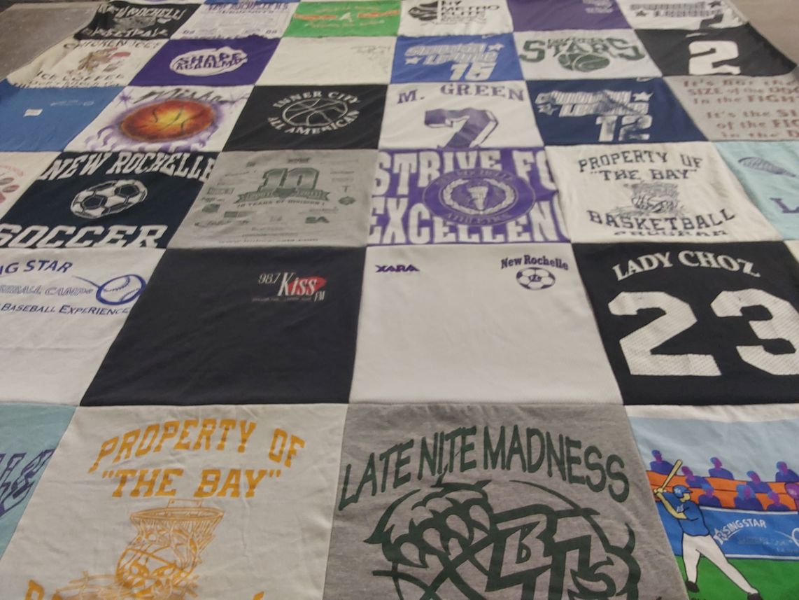 T-shirt quilt featuring new rochelle soccer team by Misha from CT
