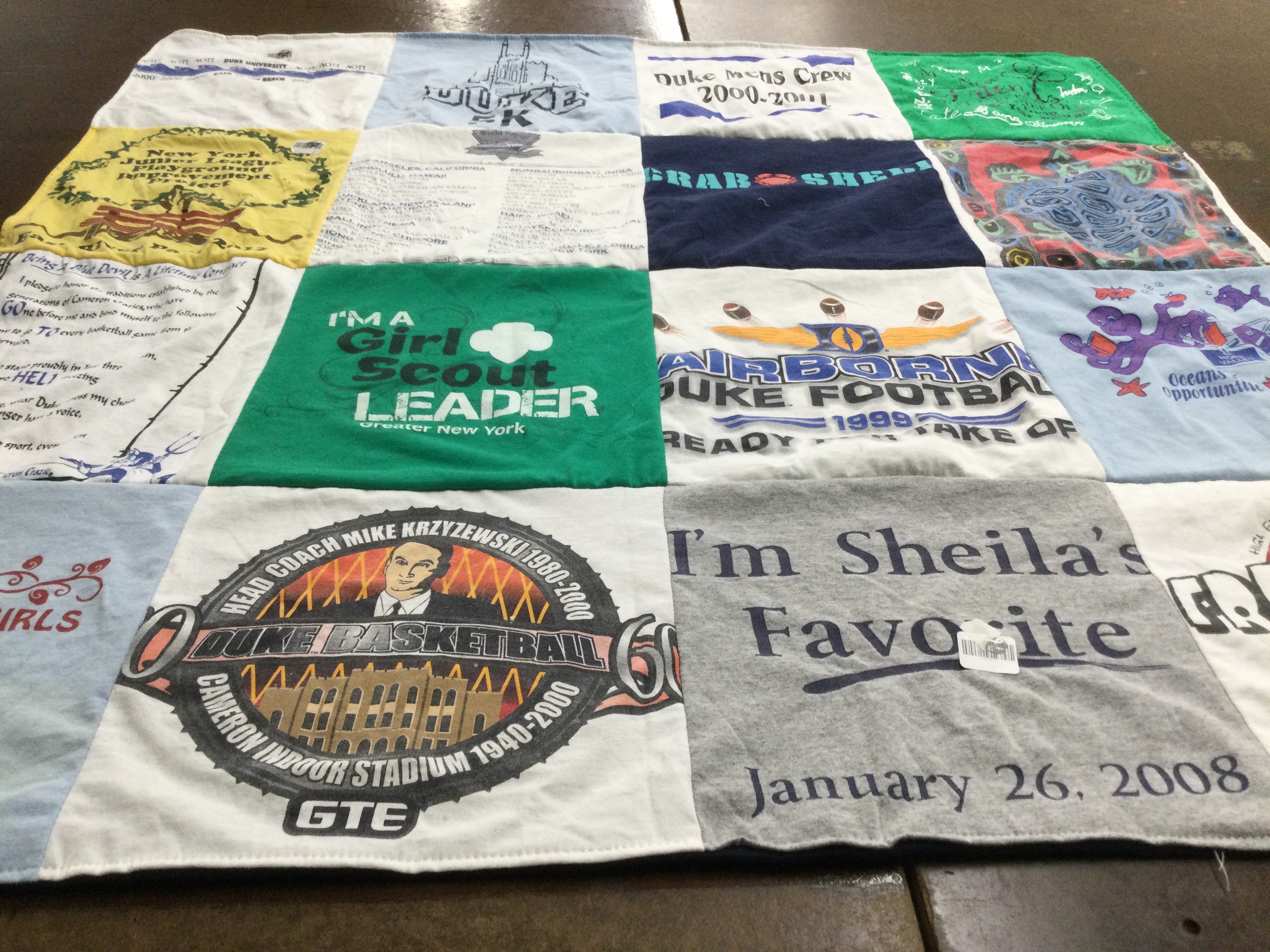 T-shirt quilt featuring duke basketball, duke football by Erin from NY