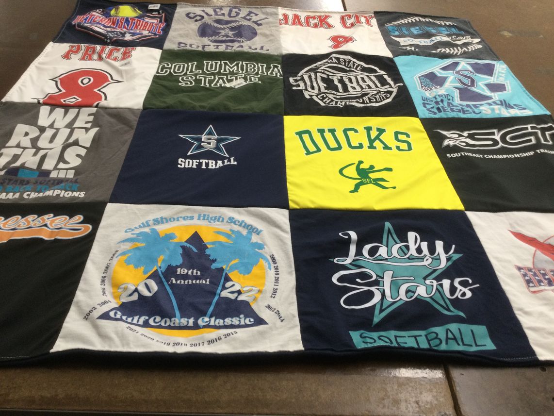 T-shirt quilt featuring lady stars softball, jack c. softball by Nicole from TN