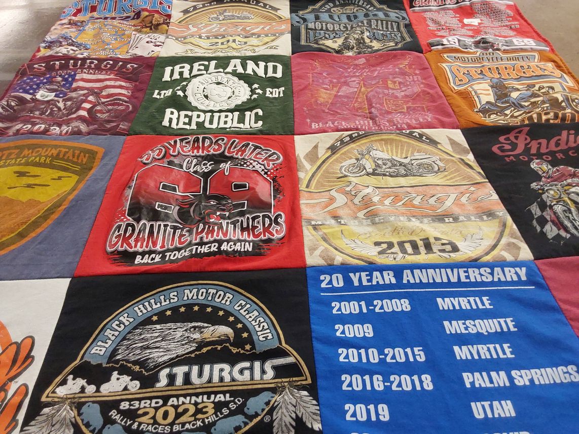 T-shirt quilt from granite high school by Melinda from OK