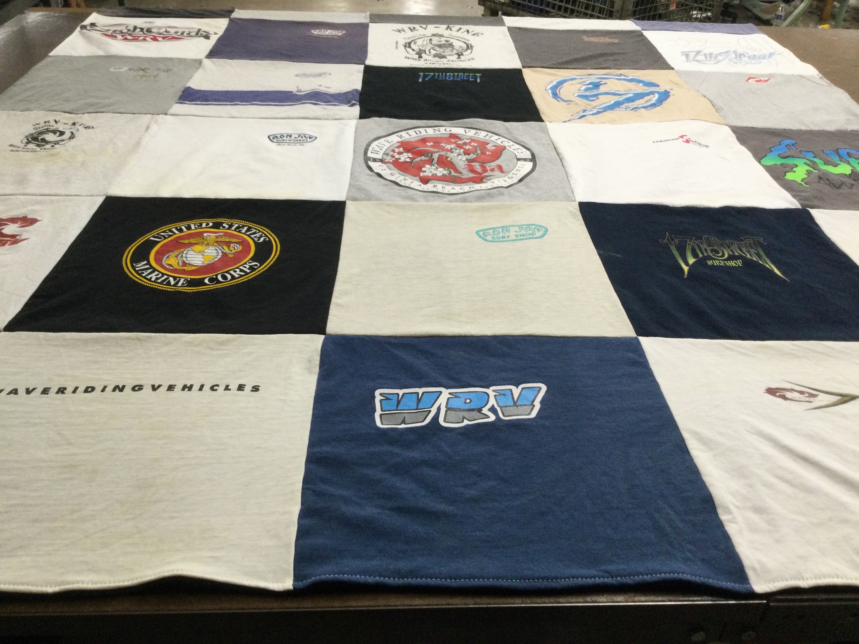 T-shirt quilt with military, vehicles themes by Beth from MN