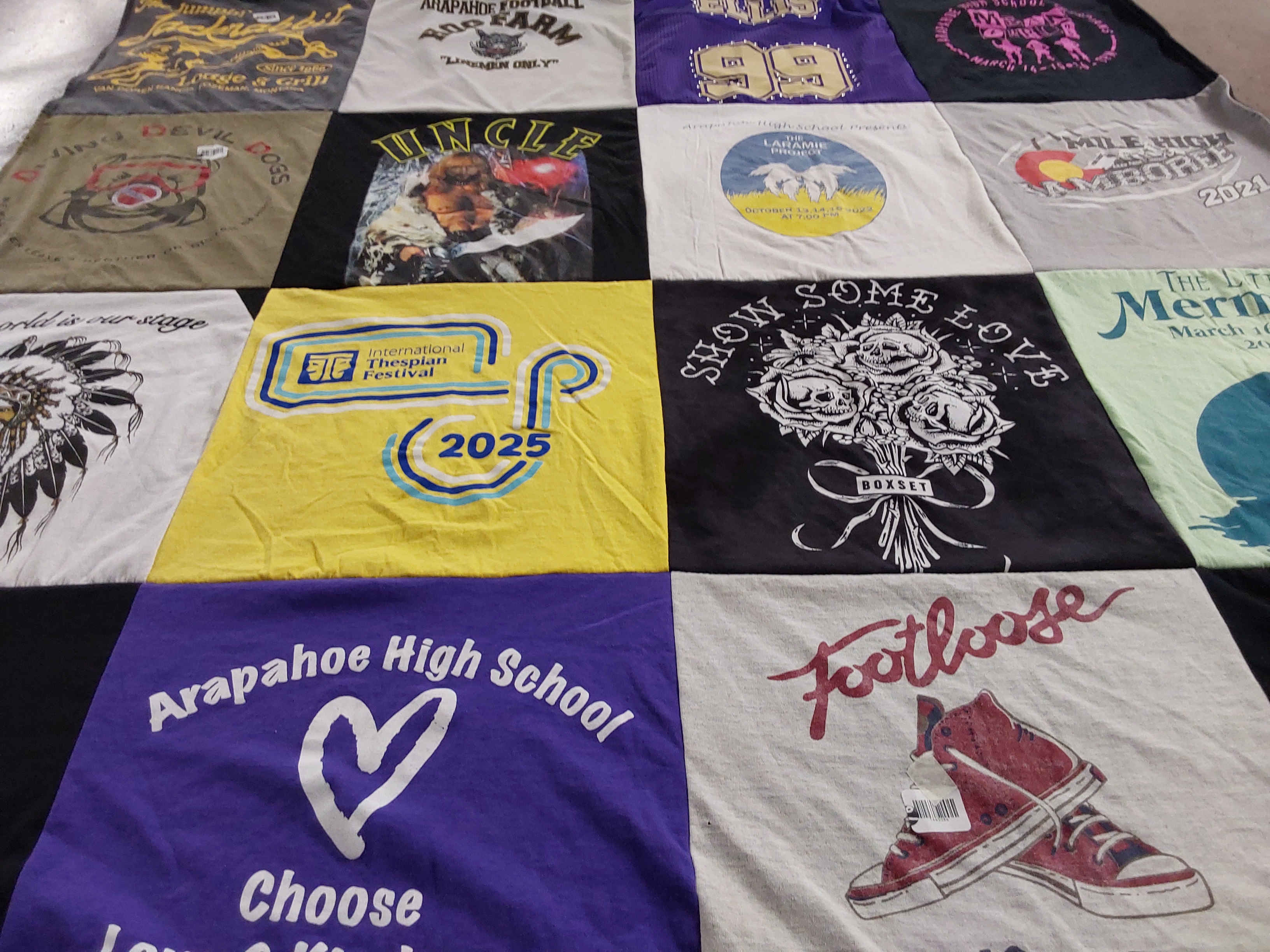 T-shirt quilt from arapahoe high school by Emily from CO