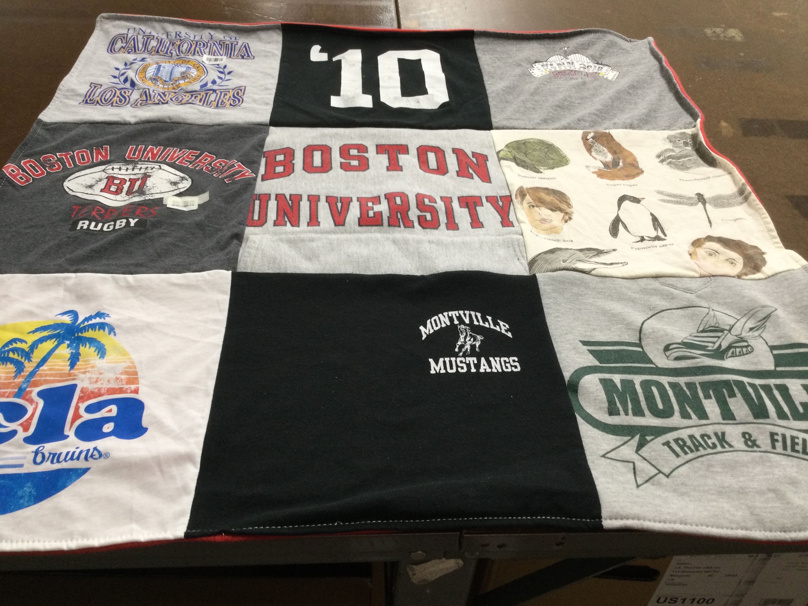 T-shirt quilt featuring montville mustangs by Frances from NJ